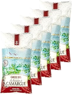 Le Saunier de Camargue - 5er Pack Grobes naturreines Meersalz aus der Camargue - Gros Sel 1000 g - Premium Natur Salz (grob) aus Süd-Frankreich/Mittelmeer
