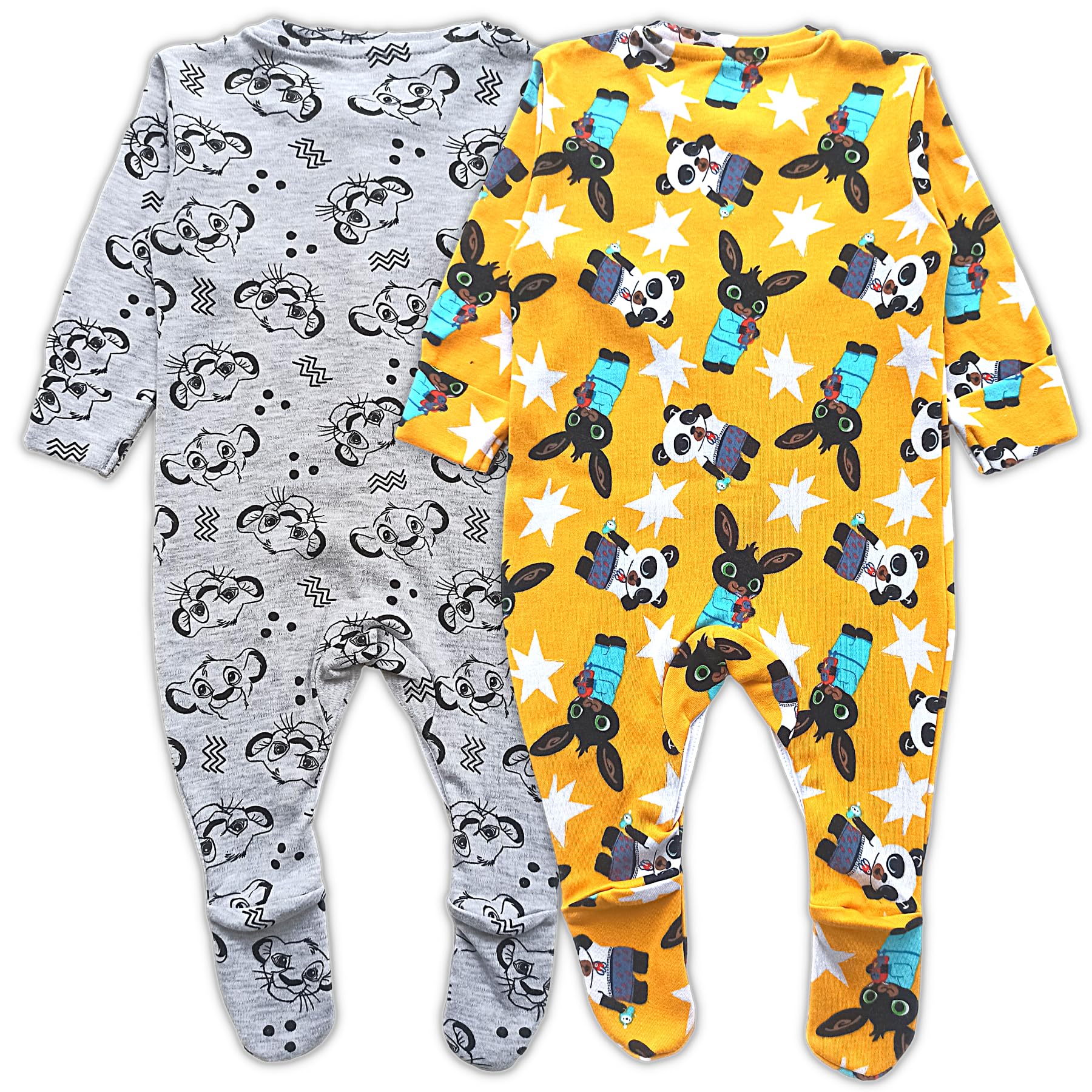 TuddyBuddy 100% Cotton Multi Color Rompers/Sleepsuits for Baby Girl (Pack of 2 Footed Rompers - Grey AOP & Panda, 0-3 Months) - Image 2 thumbnail