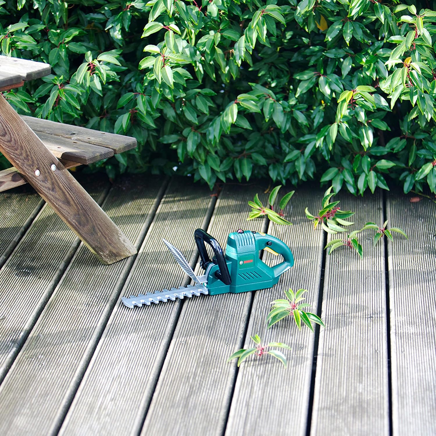 Theo Klein 8440 Bosch Hedge Trimmer I Battery-Powered Toy Hedge Trimmers with Light and Sound Functions I Dimensions: 41 cm x 13 cm x 12.5 cm I Toy for Children Aged 3 Years and up