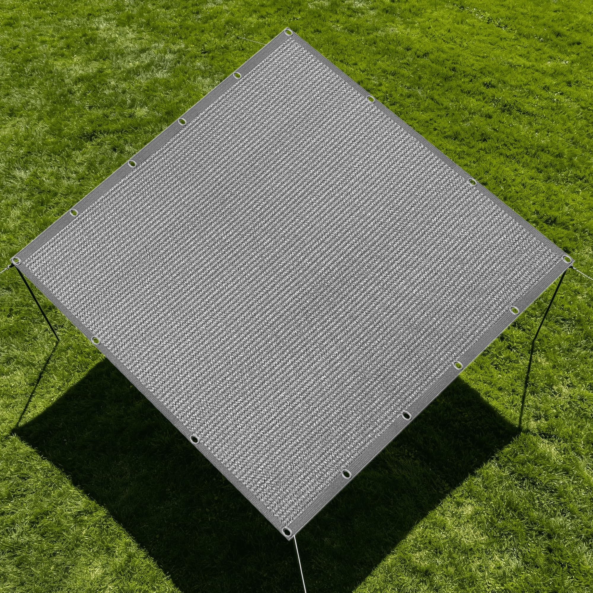 Voile d'ombrage rectangulaire gris clair pour terrasse et pergola