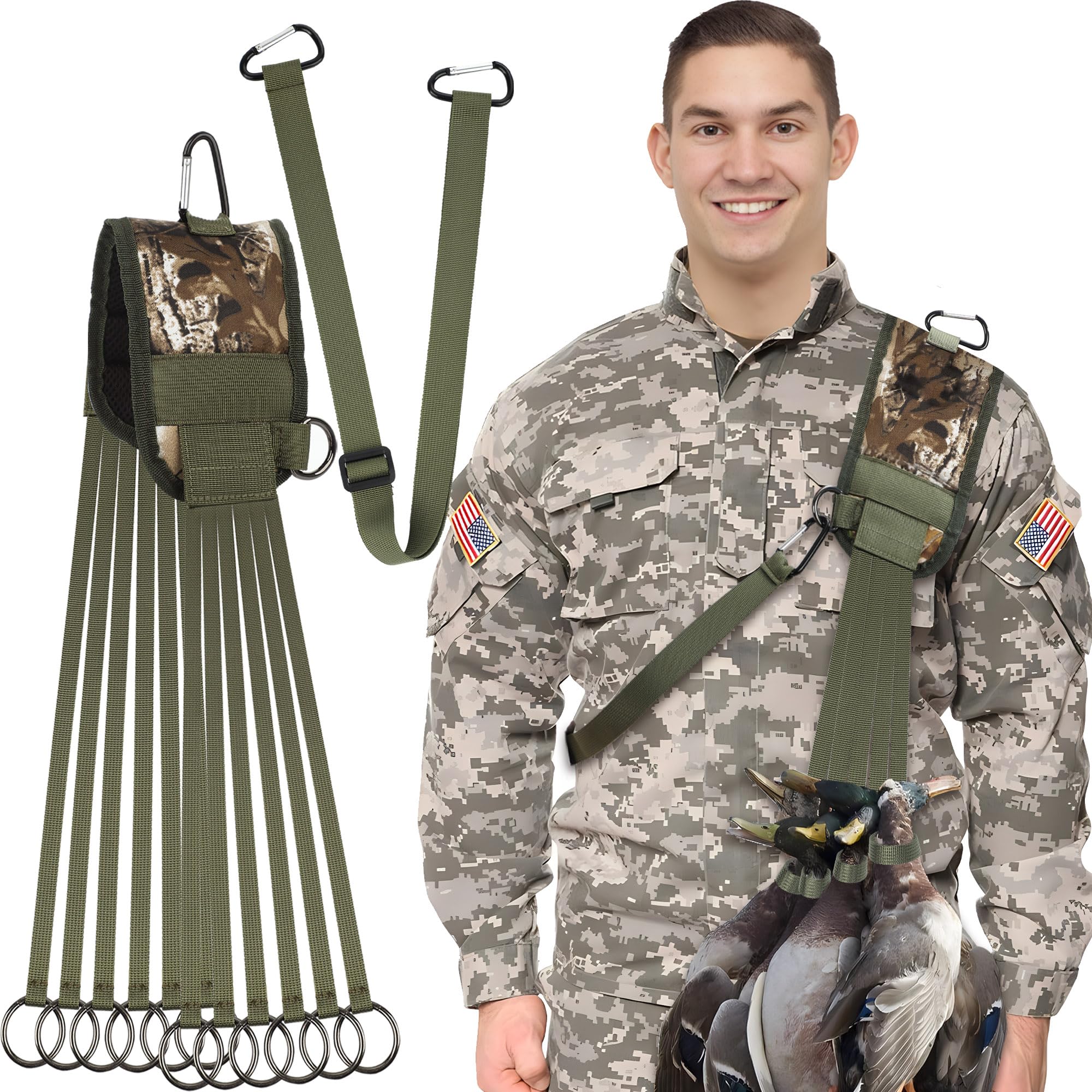 Game Carrier Duck Lanyard 12 Drops Slip Ring Duck Strap Carrier Waterfowl Hunting Game Tote Squirrel Hunting Gear Accessories for Hunters Predator