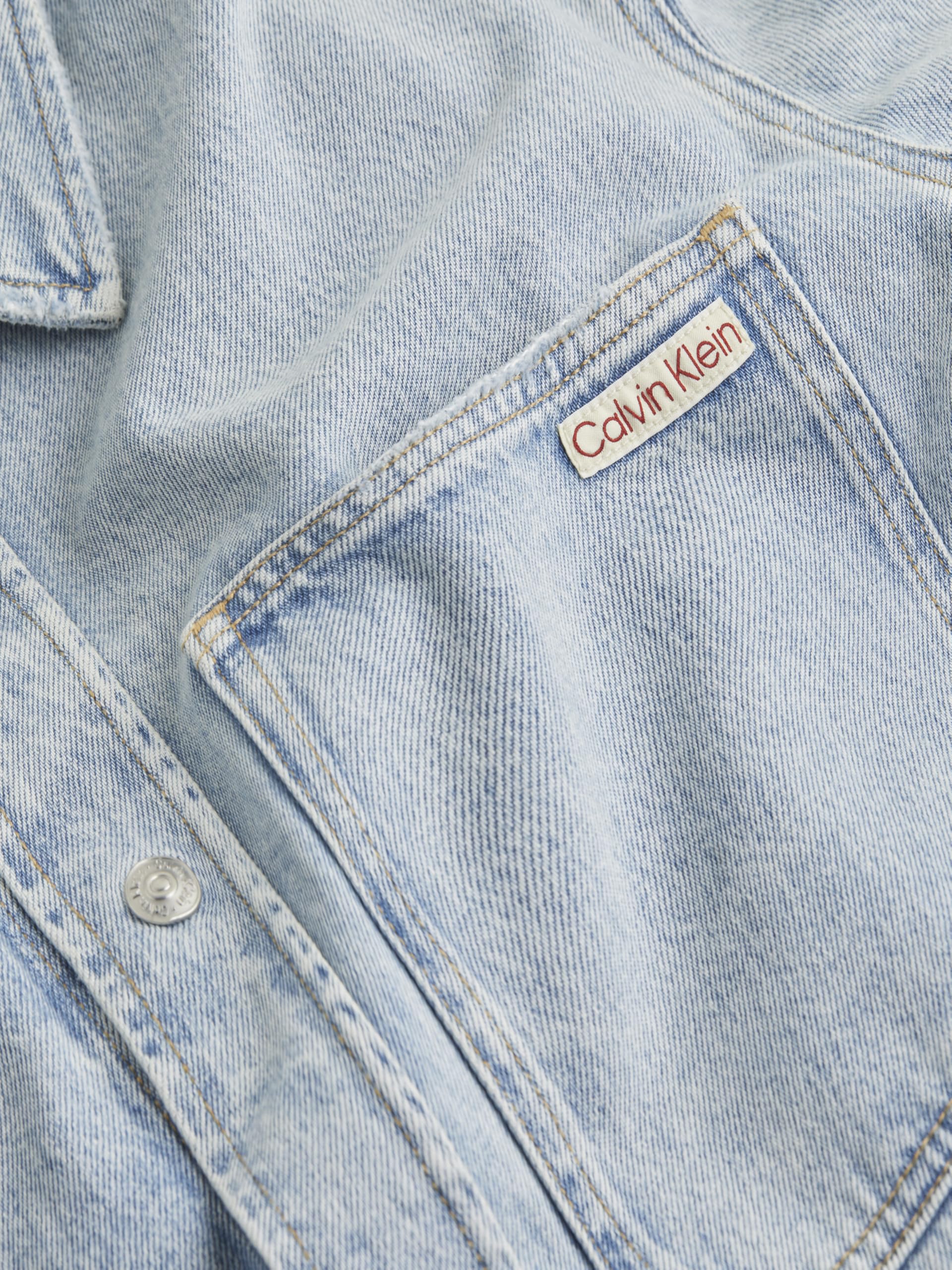 Calvin Klein Camisa Vaquera Hombre Regular Denim Shirt con Bolsillo en el Pecho