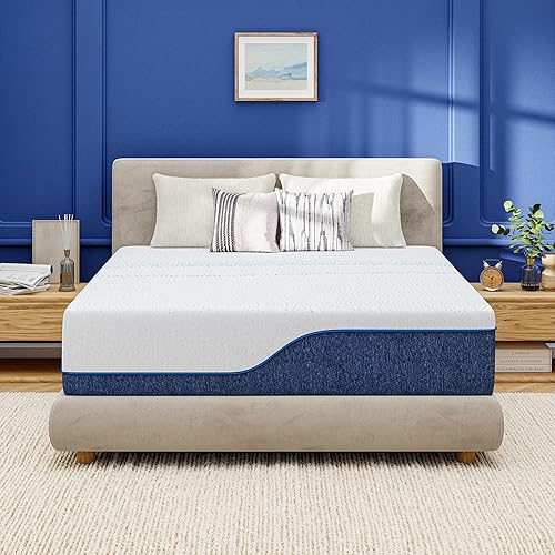 EGOHOME 14 Inch Queen Mattress, Gel Memory Foam with Charcoal, Fiberglass Free, CertiPUR-US Certified, Temperature-Regulating, Machine Washable Cover, 80" x 60" x 14", Medium
