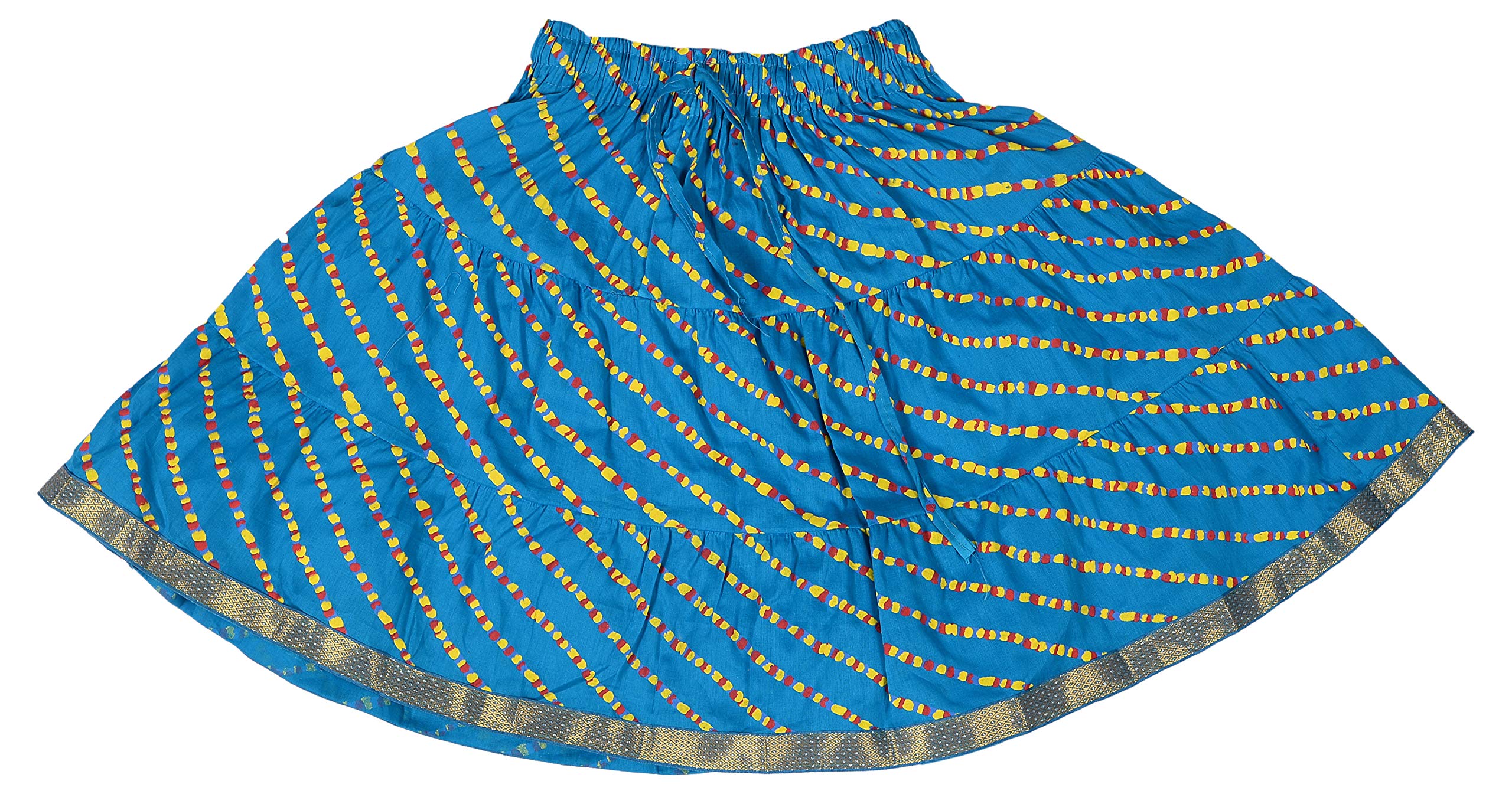 DIAMO baby-girls Cotton Readymade lehenga choli(kid385--6 months - 1 year_6 months - 1 year_Sky Blue) 2