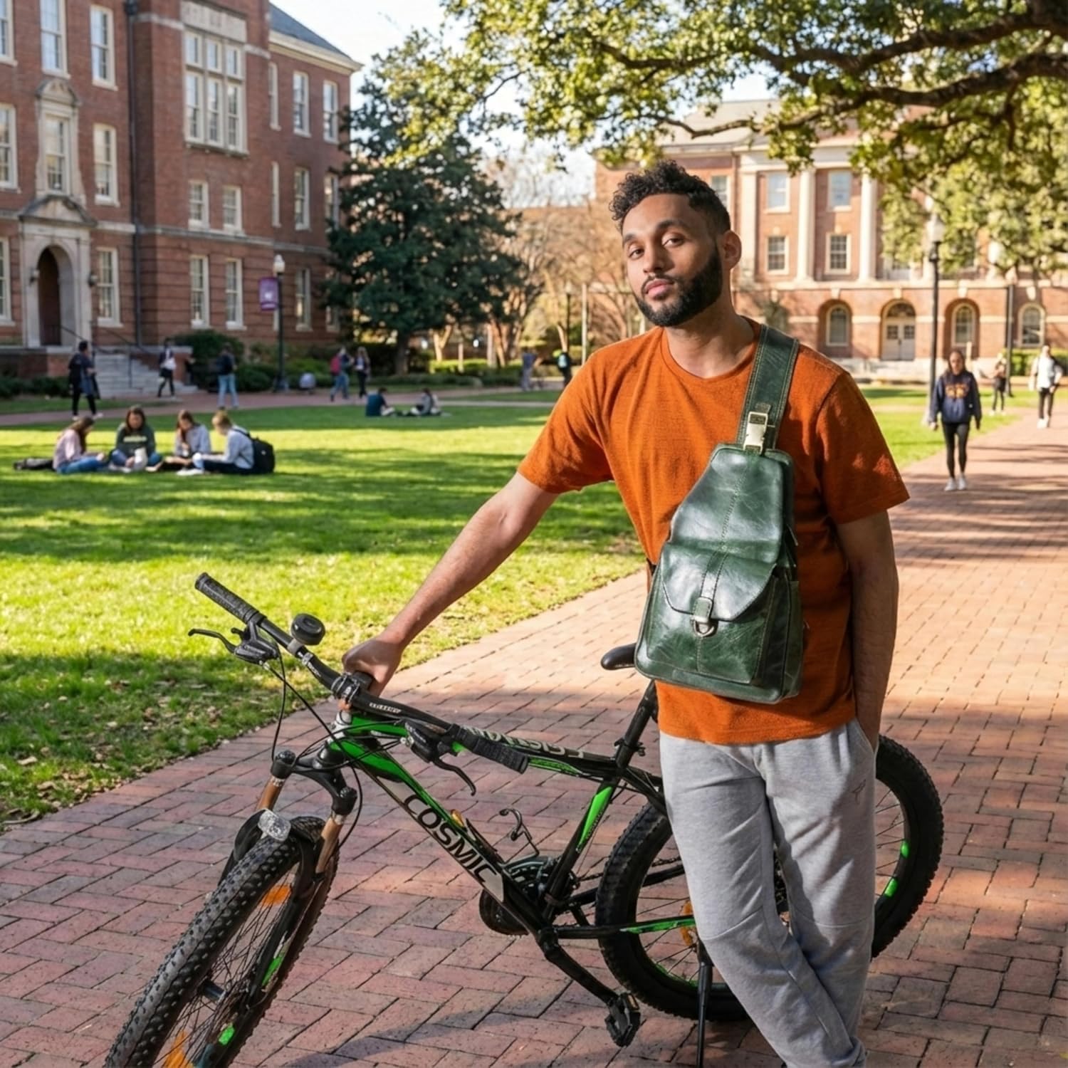 Handmade World Genuine Leather Crossbody Backpack Chest Shoulder Sling Bag Travel Hiking for Men Purse Daypack | Genuine Leather, Chest, Shoulder, Travel, Hiking, Purse, Daypack - Image 3