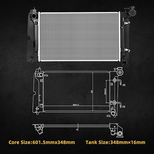 Miniatura 181 de DWVO Radiador completo compatible con Jeep Wrangler L6 4.0L 2003-2006 Jeep Wrangler L4 2.4L 1987-2002 Jeep Wrangler L6 1987-2002 2.5L L6 1987-1990