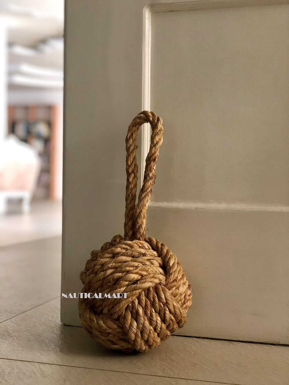 Decorative Knot Jute Rope Door Stopper Or Bookend Design by Nauticalmart
