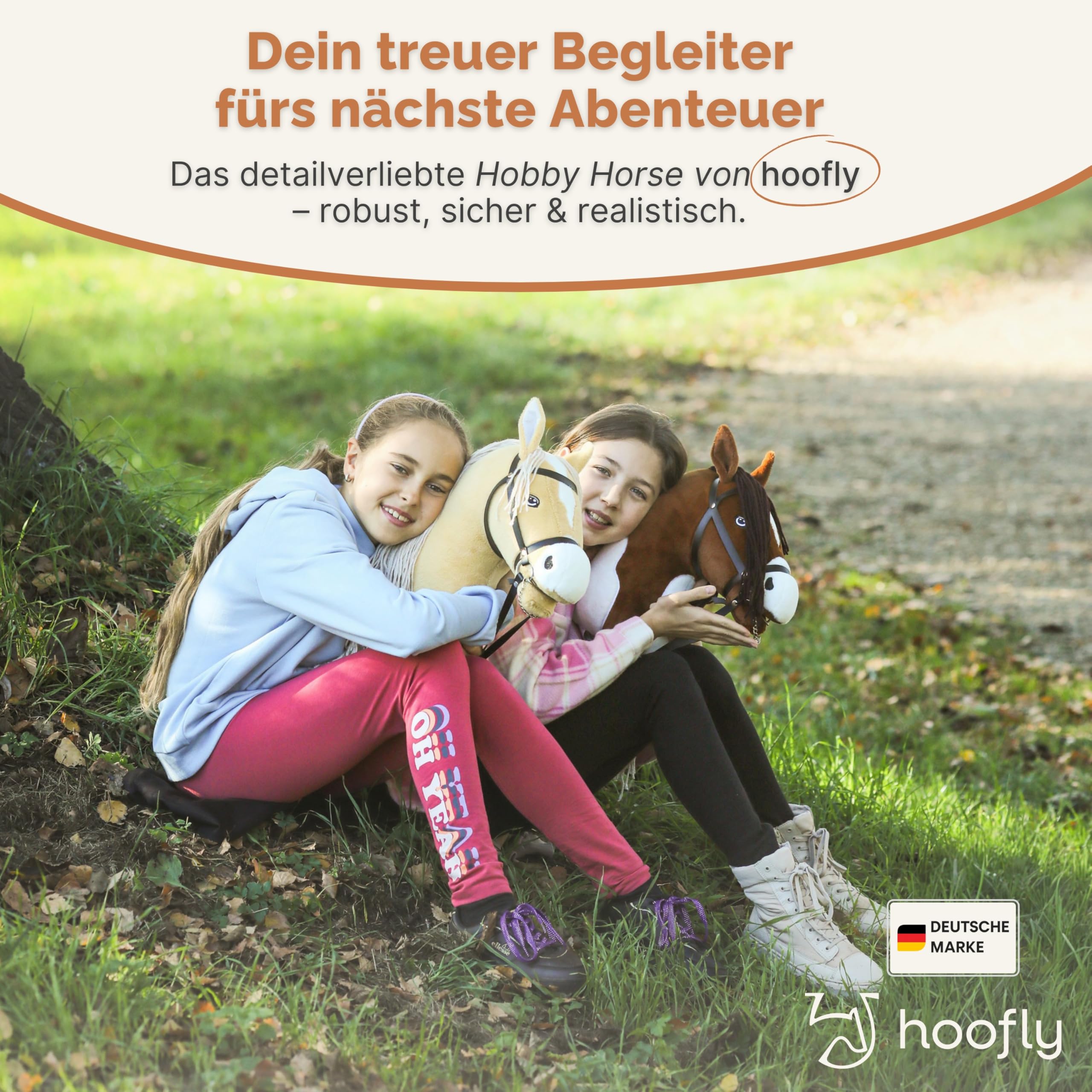 Hoofly Hobby Horse Steckenpferd Grau A3 - Stockpferd für Kinder mit Trense – Ansicht 2