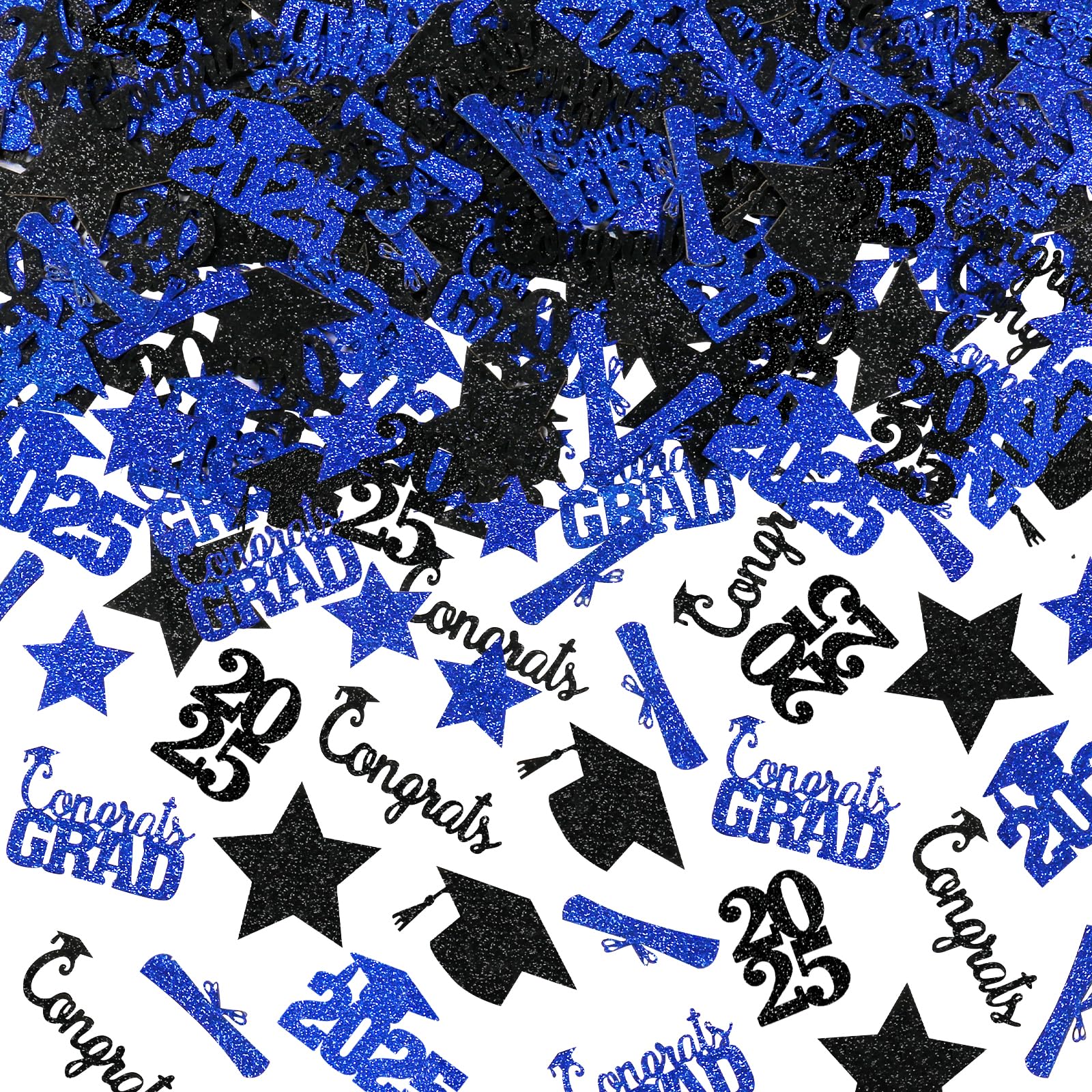 200Pcs 2025 Graduation Table Confetti Blue Graduation Confetti for Table 2025 for Blue 2025 Party Table Decorations