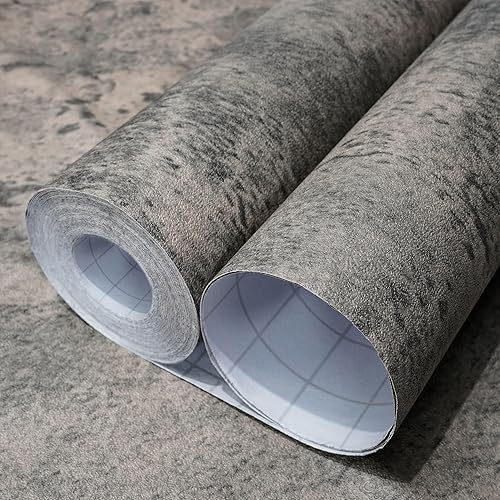 Miniatura 12 de WAPANE - Papel tapiz de hormigón gris oscuro 23.6in x 720in, papel de contacto de cemento negro 3D, textura mate texturizada, papel pintado de Negro