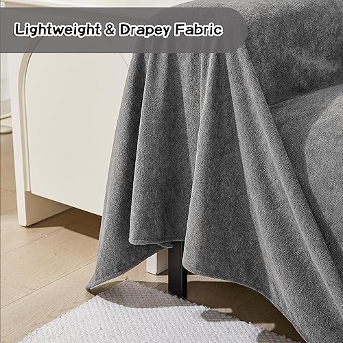 Miniatura 6 de MEETSKY Funda de sofá para sofá de 3 cojines, a prueba de arañazos, lavable, protector para sofá modular para perros, funda suave en forma de L para