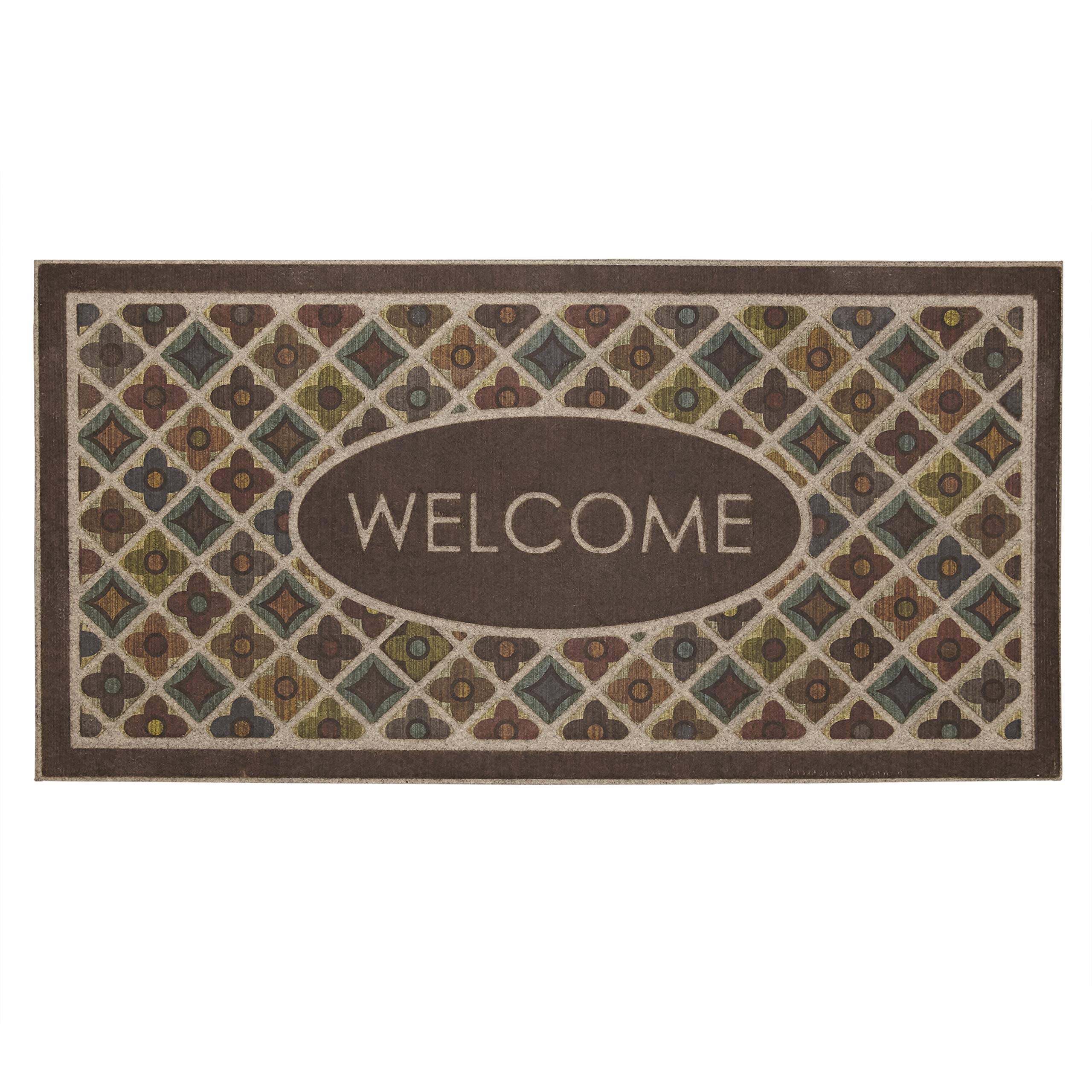 Mohawk Home Ornamental Flowery Tiles Door mat, 2'x4', Multicolored