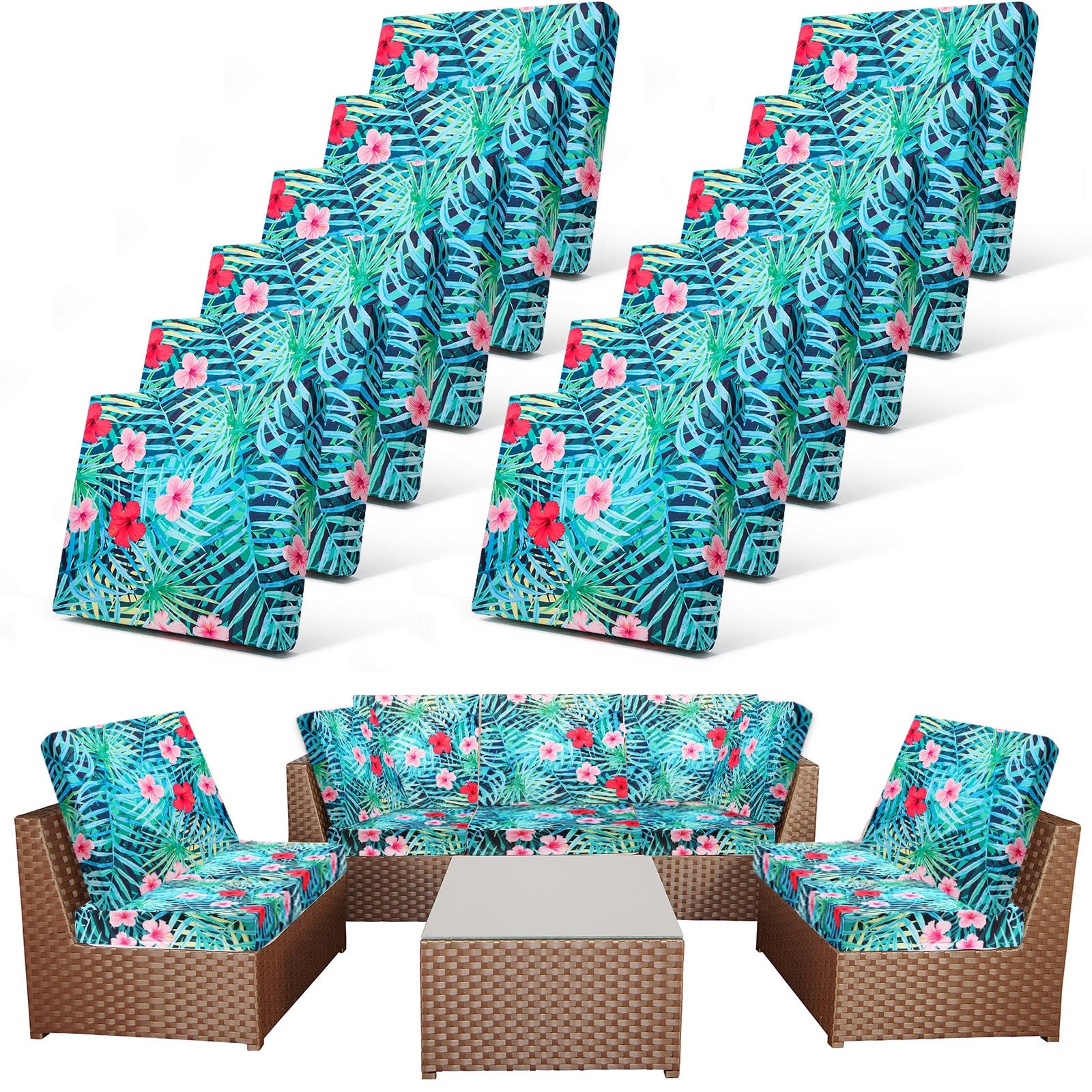 Colorful Patio Cushion Covers - 12 Pack -1