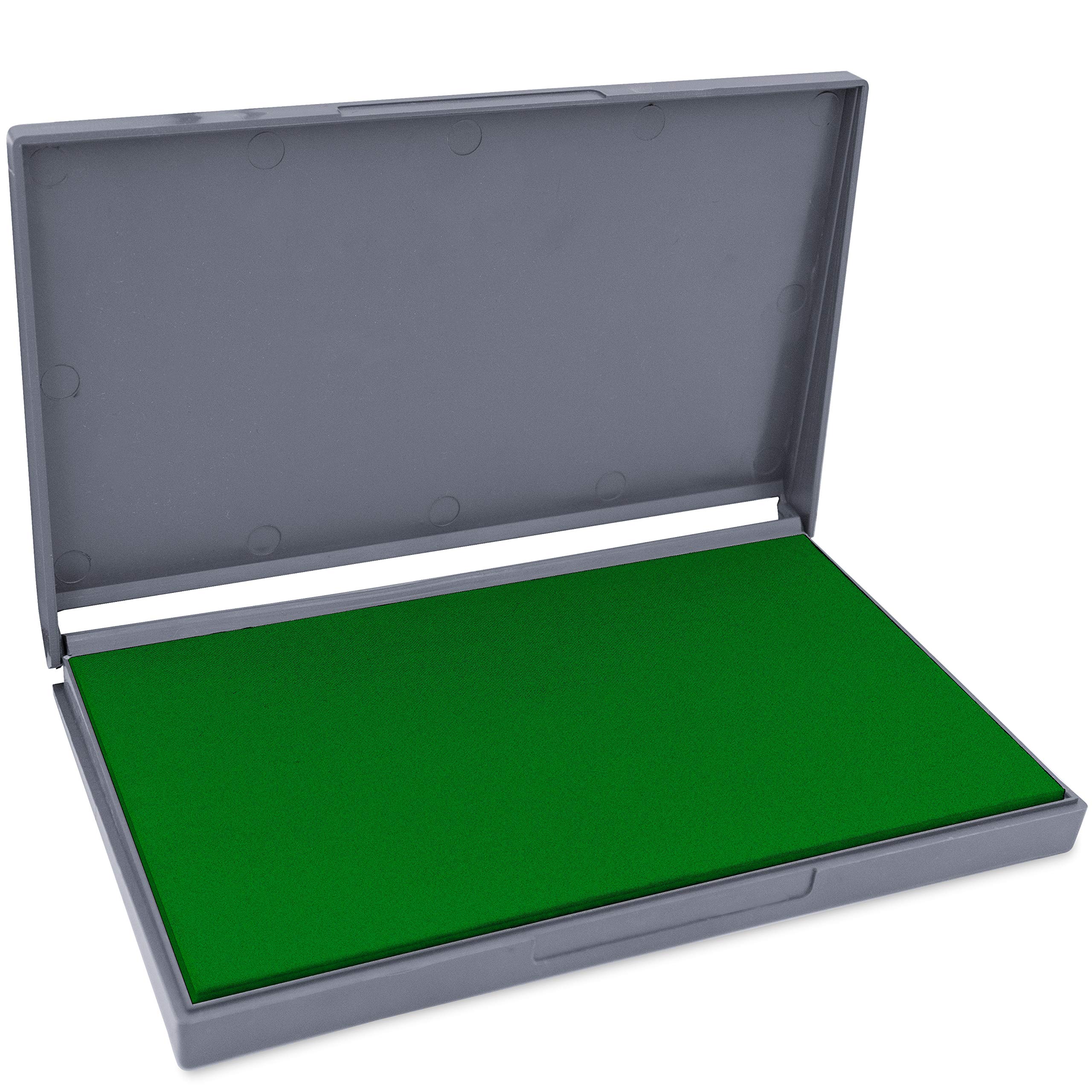 ZIGEL Large Stamp Pad - 4-1/4" by 7-1/4" - Premium Quality Felt Pad (Green)