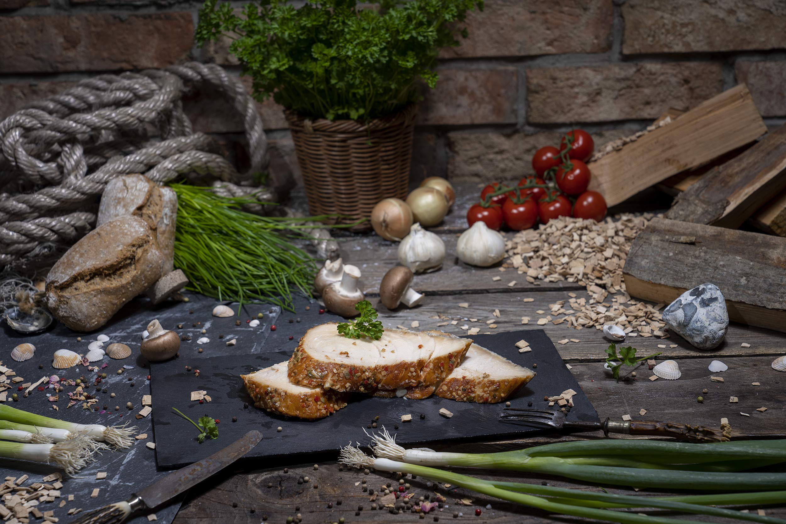 Klaassen Butterfisch, über Buchenrauch geräuchert, Knoblauch, 500g