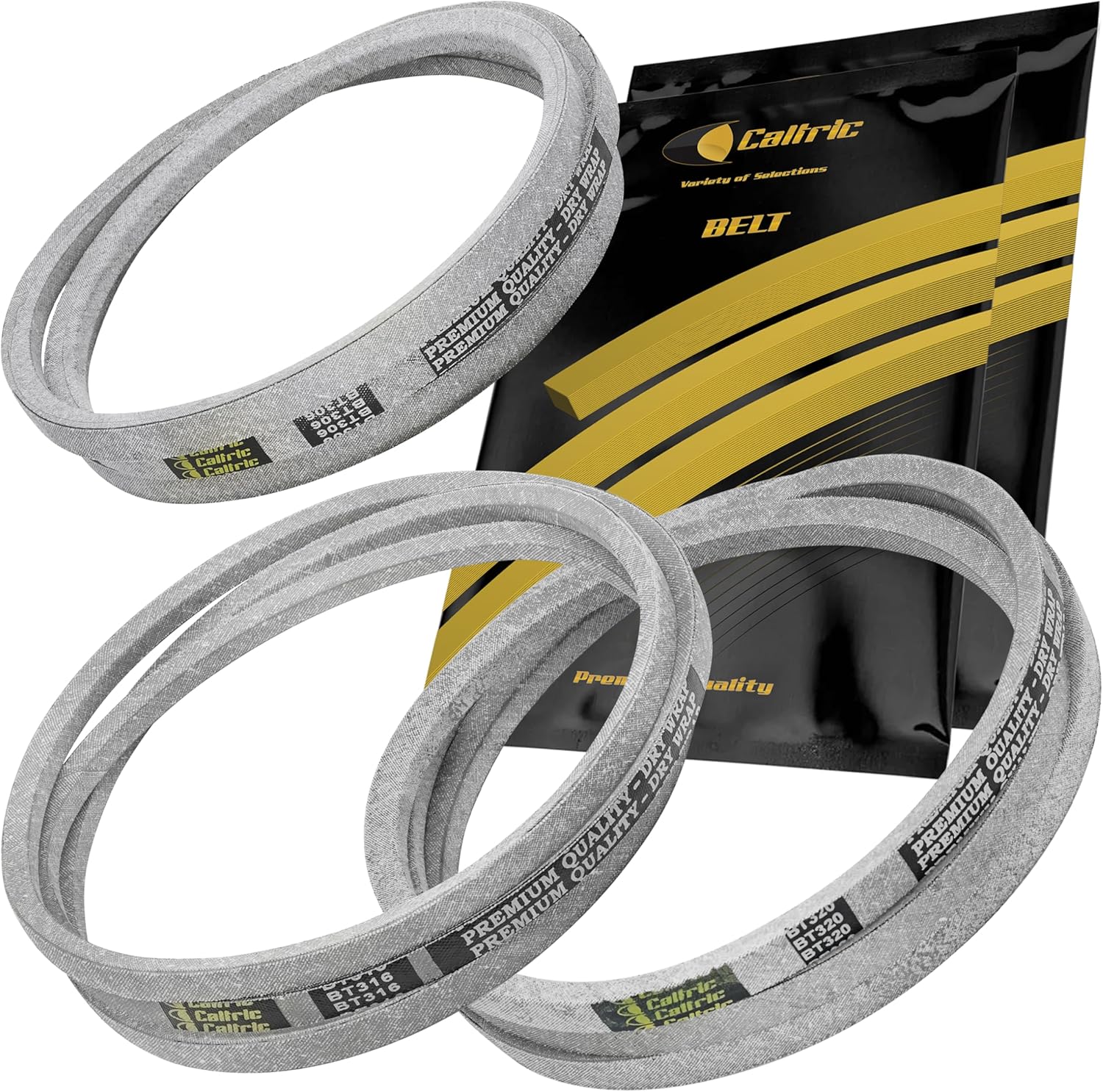 Caltric 48" Deck Secondary Primary and Drive V-Belts Compatible with Husqvarna GTH2248 GTH2548 GTH250 532180808 532174368 532161597