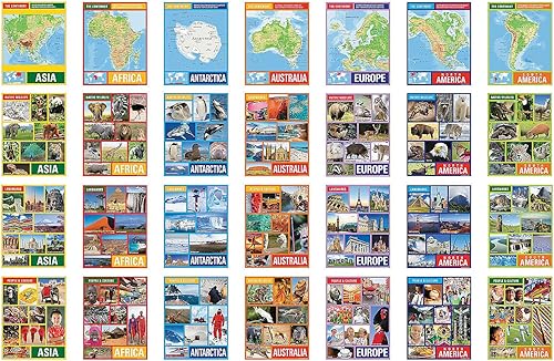 Miniatura 1 de Fun Express Continentes - Tablas de aprendizaje - 28 piezas - Actividades educativas y de aprendizaje para niños