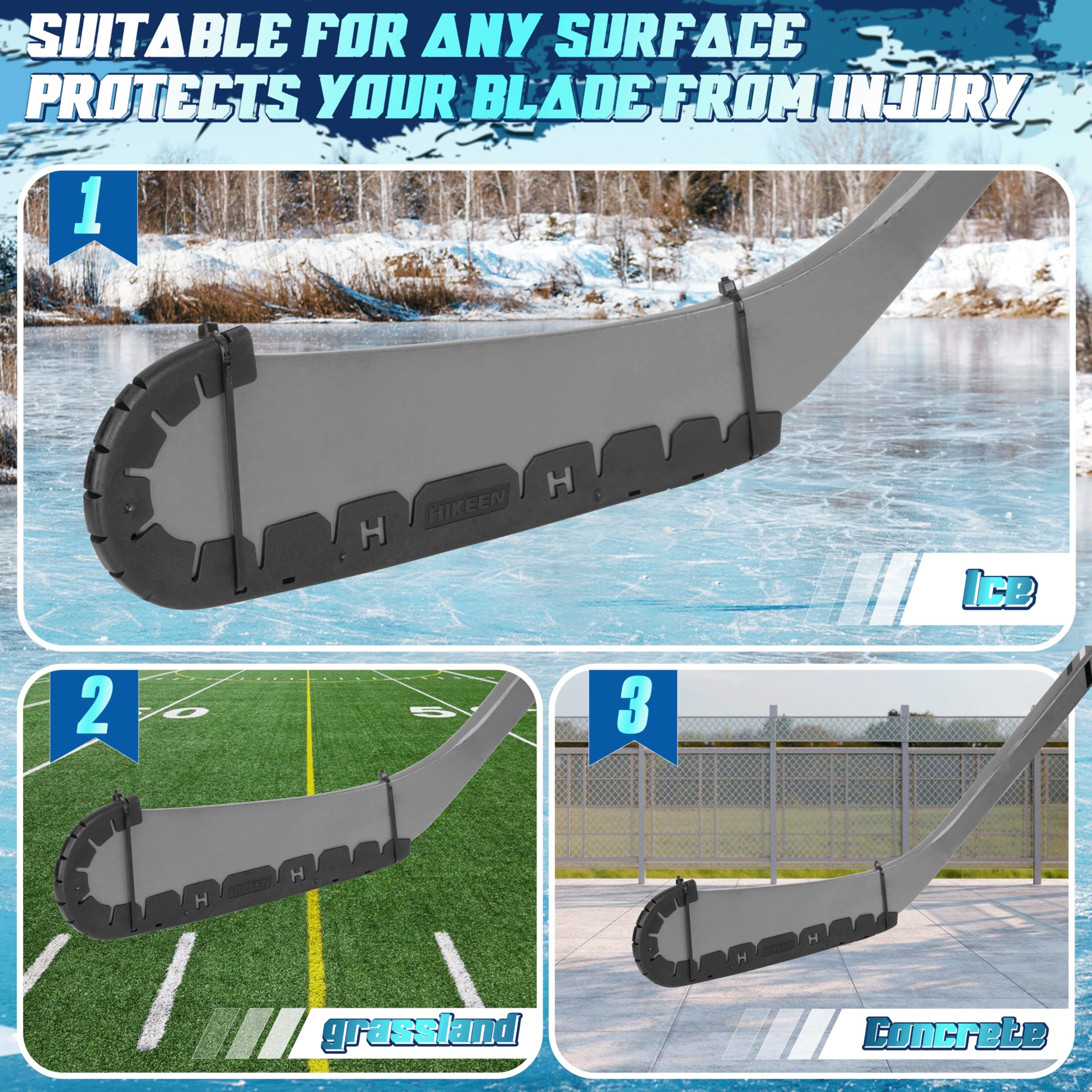 BOOSTEADY Protector de Hoja de Hockey con 25 Vendas de Grippara, Accesorios para Hockey Hielo Funda para Hoja de Hockey Entrenamiento