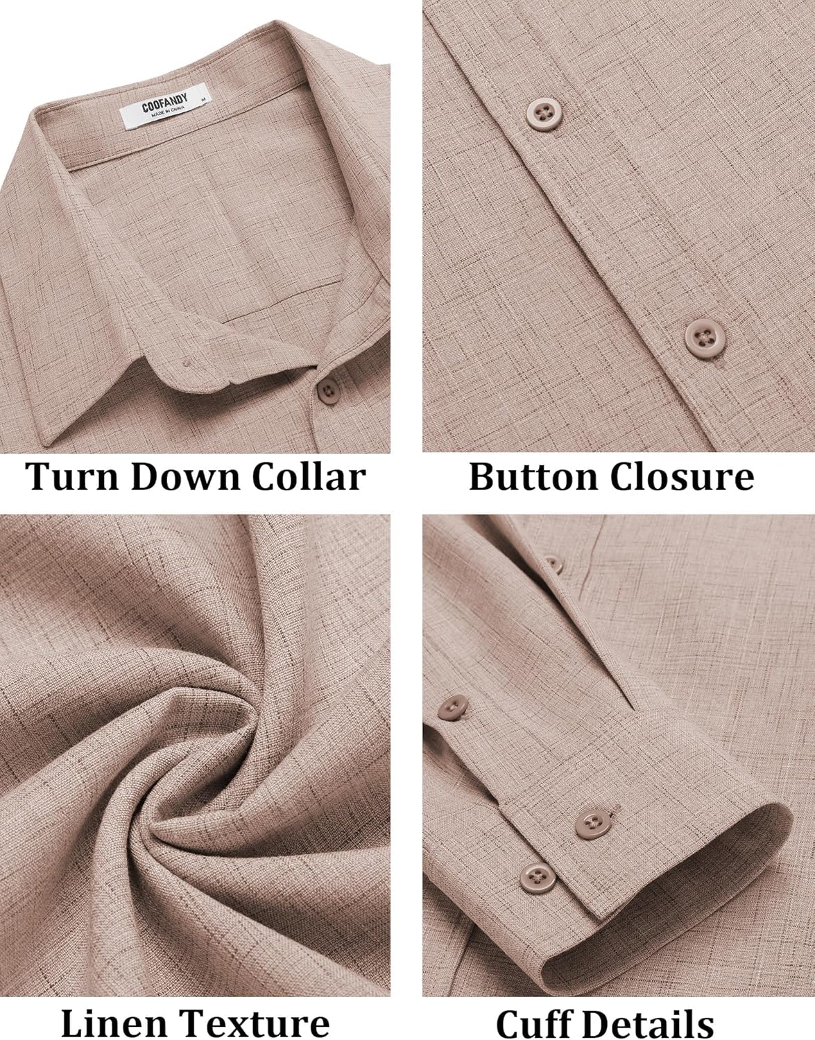 COOFANDY Men's Casual Button Down Shirt Long Sleeve Untucked Chambray Shirt Wrinkle Free Dress Shirts - Image 5