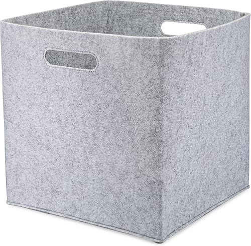 Miniatura 10 de Parker - Cubo de almacenamiento plegable de fieltro para bebé, cubos de almacenamiento de 11 pulgadas para organizador de cubos, organizadores