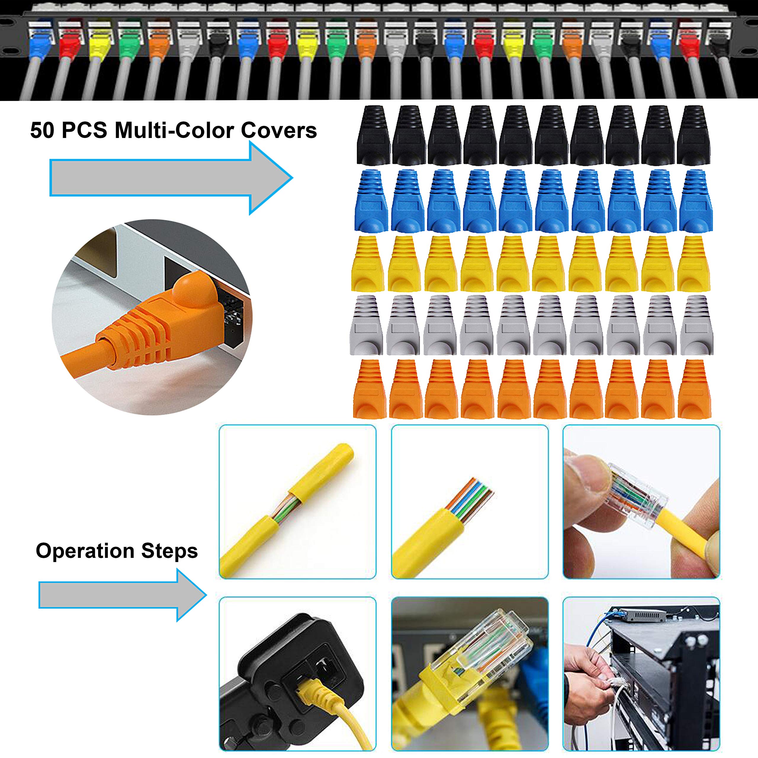 MAYLINE Cat6 Cat5 Pinza Crimpatrice Kit RJ45 Tester di Rete di Strumenti Crimpatura RJ11 RJ12 Riparazione Computer Net Professionale Manutenzione Cavo LAN(nero)