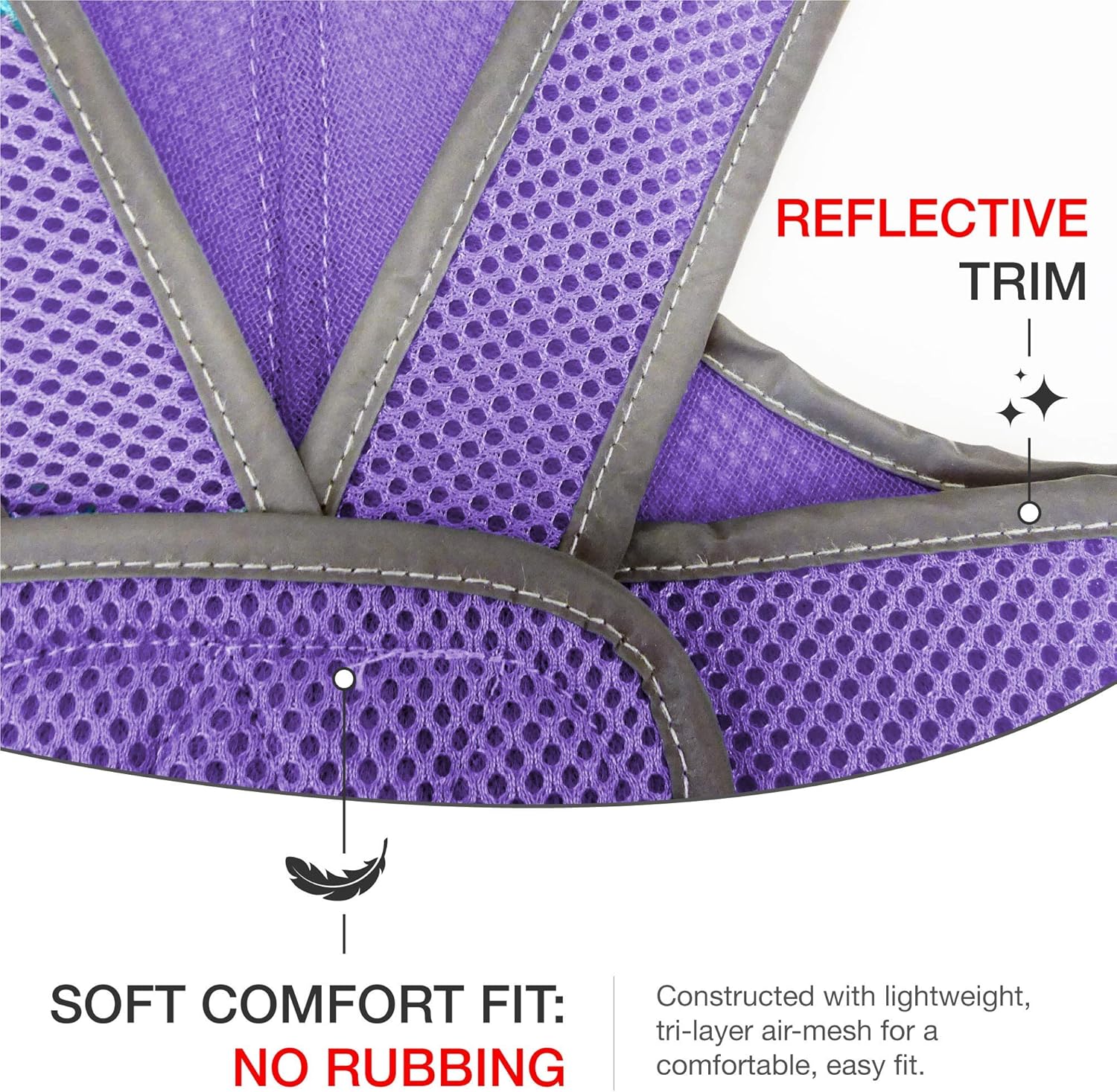 Cloak & Dawggie Mesh Step-N-Go Small Dog Harness Step in Teacup to 25 LBS. Vest Easy On Adjustable. XXXS XSmall Toy Puppies to Medium. Reflective Soft Walking Doggy Wrap Vest (7200) (Small Purple)
