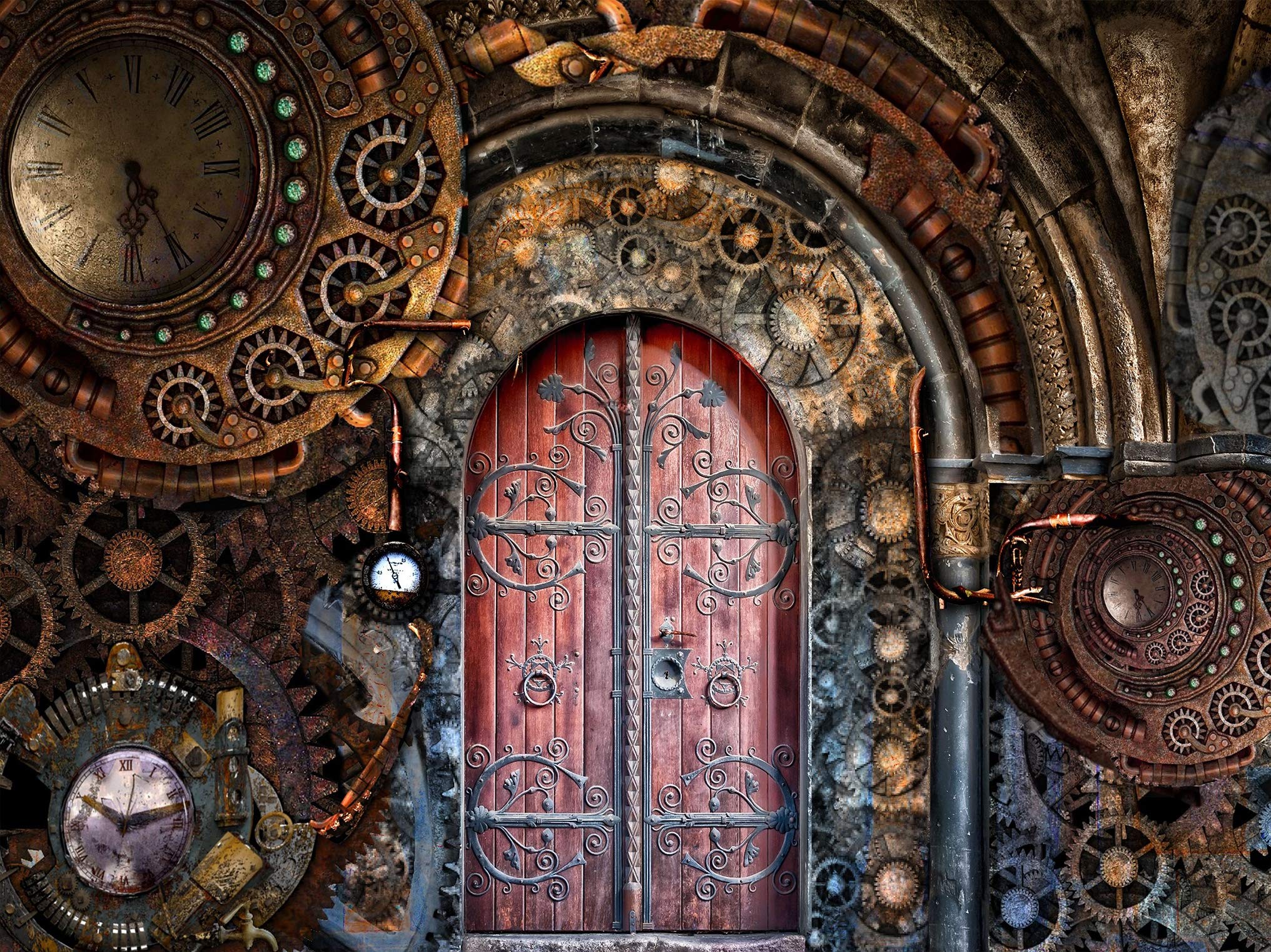 F-FUN SOUL Steam Age Tapestry, Large 80x60inches Soft Flannel, Rusty Machine Gear Wall Hanging Tapestries for Living Room Bedroom Decor Retro Culture Party Banner DSFS849