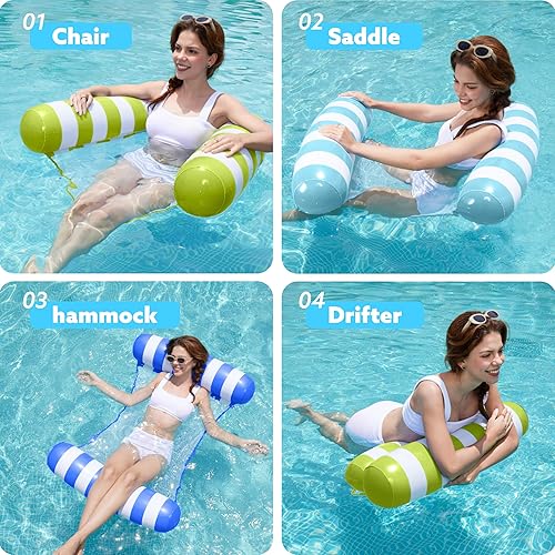 Miniatura 2 de SLOOSH Hammock Pool Floats Adults, 4-in-1 Multi-Purpose Inflatable Pool Floaties PVC Water Hammock Lounge Floaties