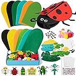 WATINC 6Pcs Hand Puppet Making Kit, Art Craft Felt Sock Puppet Toys, Creative DIY Make Your Own Pompoms Wiggle Googly Eyes Storytelling Role Play Party Supplies Gift for Girls Boys (Insect)