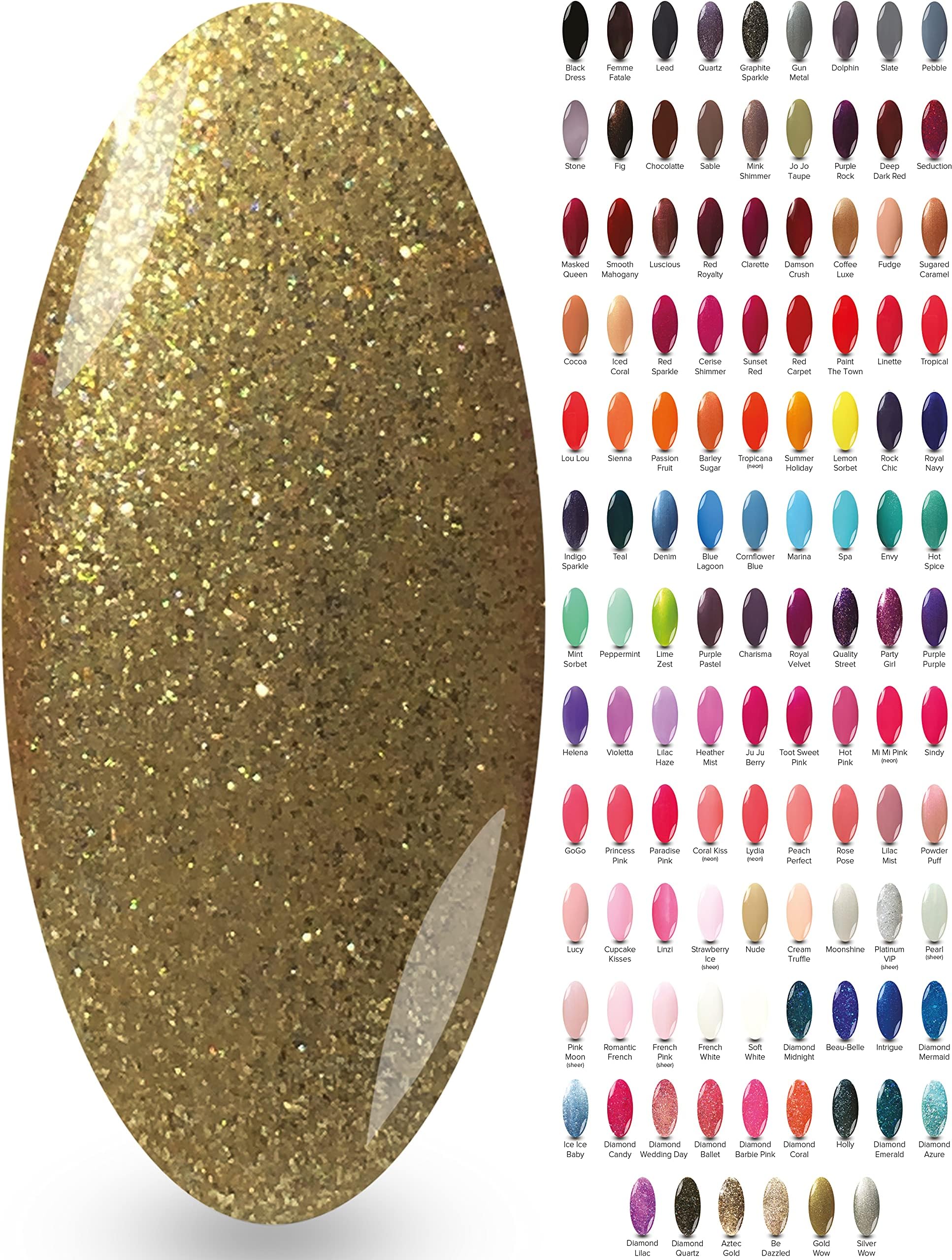 Rich Gold Gel Nail Polish - (Gold Wow) Shimmer Sparkly Diamond Light Gold NYK1 Nailac for Gel Nail Lamps Best Professional Salon Polishes