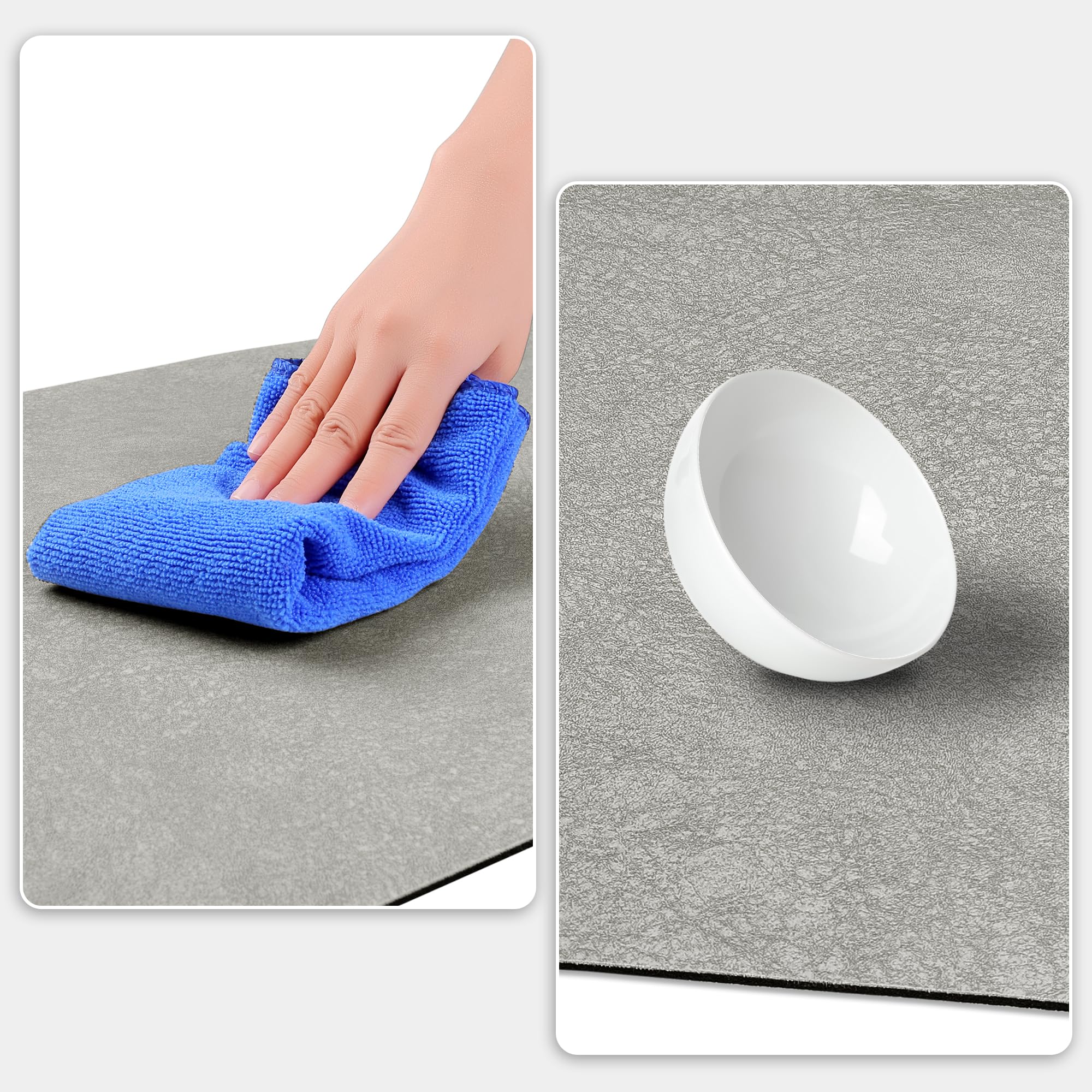 Uxcell 1 Pcs Kitchen Rugs, Cushioned Anti Slip Kitchen Mats, Waterproof Non Slip Rug Grey 18" x 28", 45cm x 70cm - Image 4