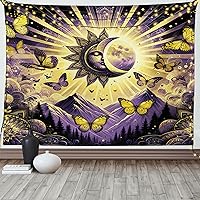 Vista 54 de Ambesonne Tapiz de palmera, impresión de imagen de atardecer tropical, estilo vintage, playa de verano, para colgar en la pared para dormitorio