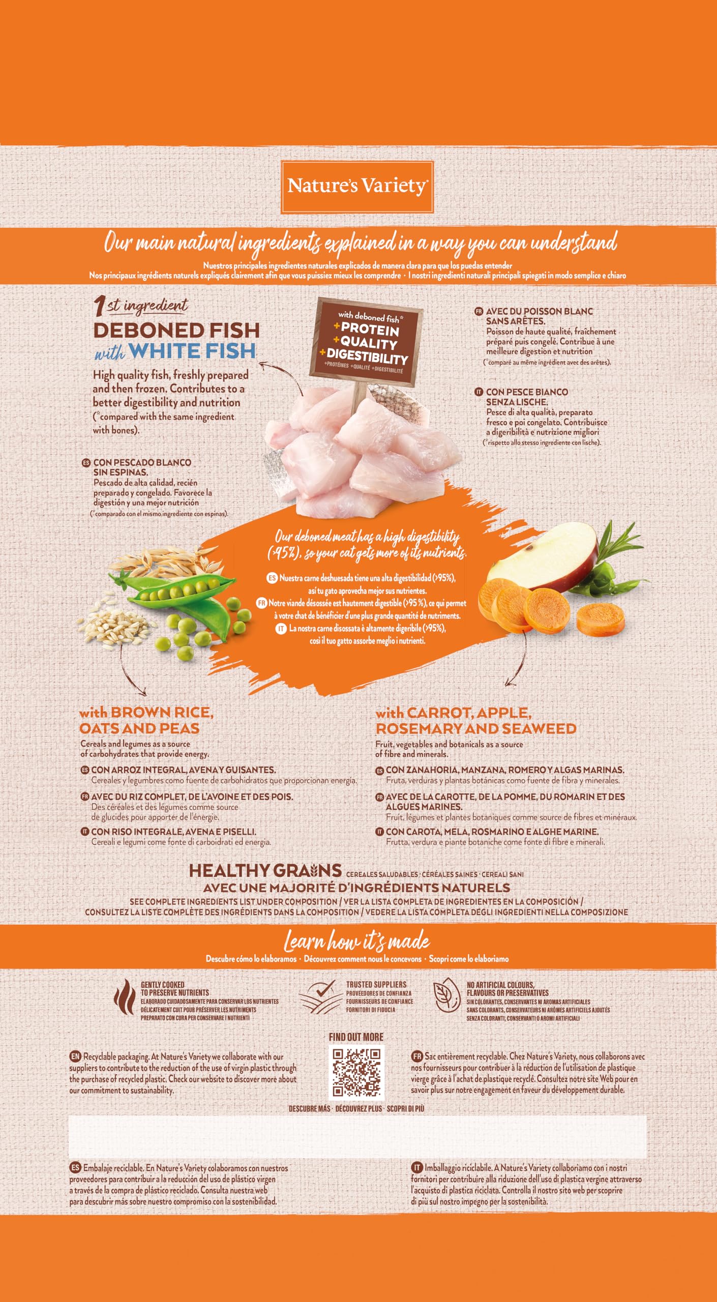 Nature's Variety Healthy Grains - Crocchette per gattino/gattino - Pesce bianco, 3 kg