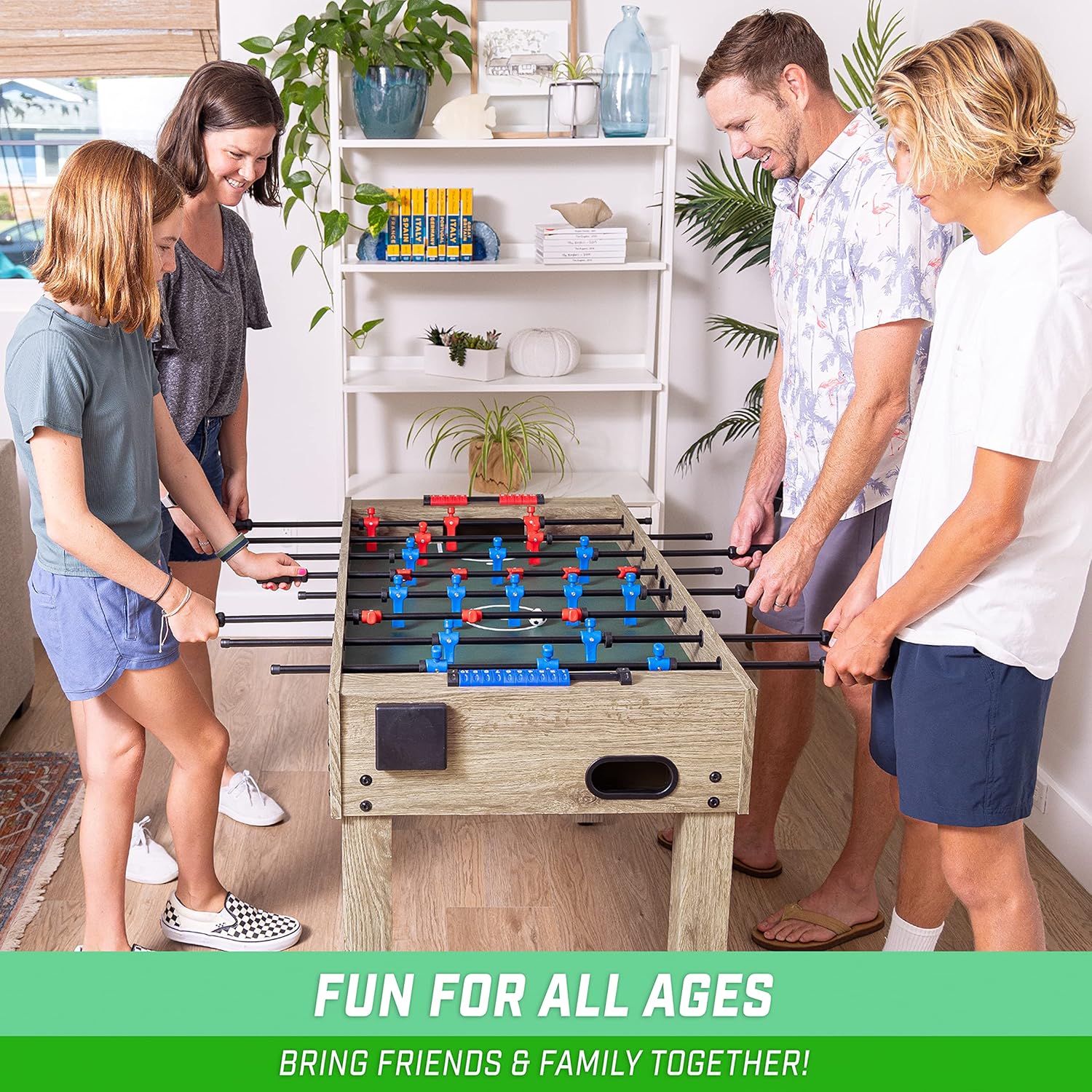 GoSports 48 Inch Game Room Size Foosball Table - Oak Finish - Includes 4 Balls and 2 Cup Holders : Everything Else