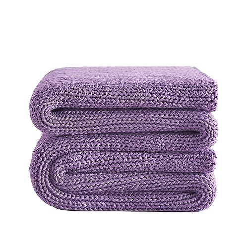 L'AGRATY Knitted Weighted Blanket - 50"x60" 10lbs Cooling Chunky Knit Heavy Blanket for Adults Braided Crochet Throw Thick Cable Yarn Knit Decorative No Beads Evenly Weighted Machine Washable