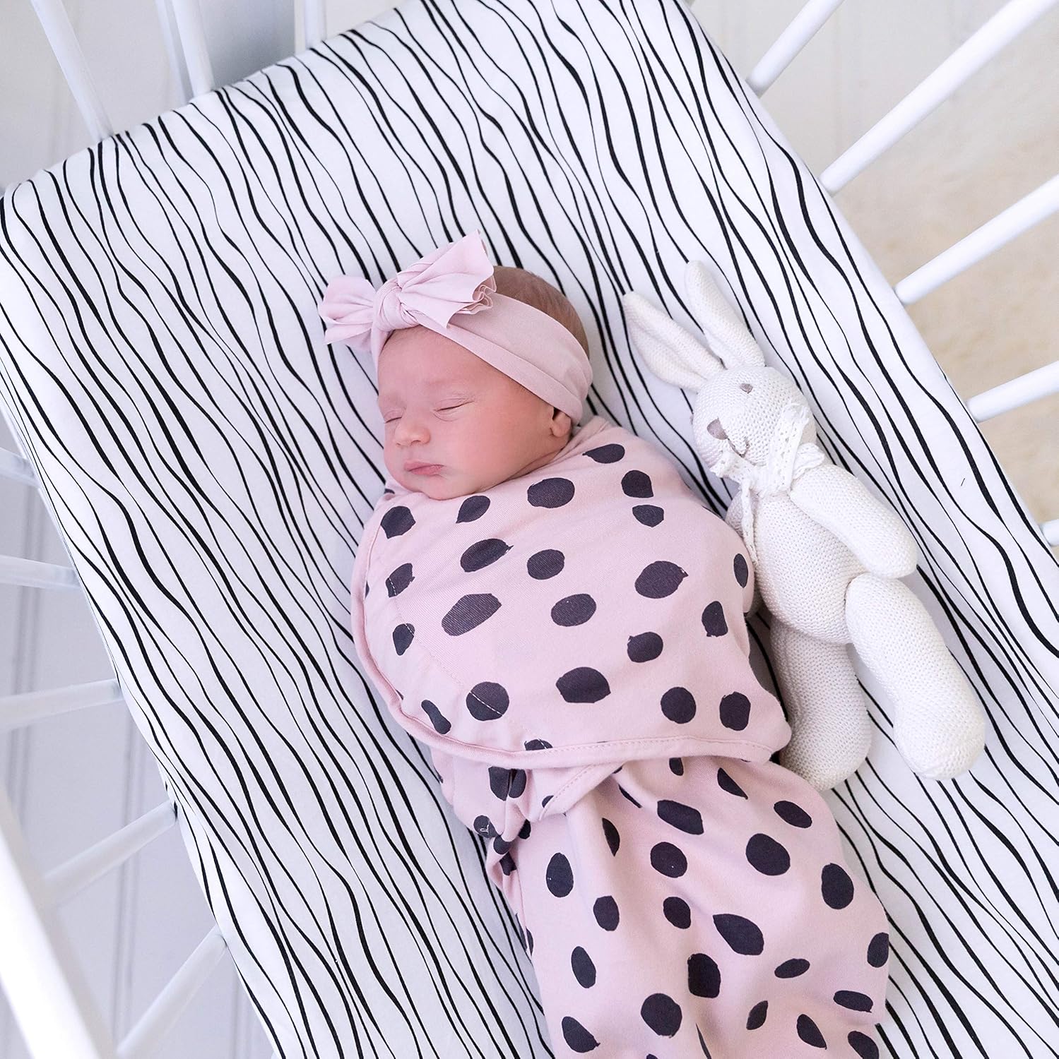 Ely's & Co. Adjustable Swaddle Blanket Infant Baby Wrap Set 3 Pack, for Baby Girl (Blush Pink, 0-3 Months)