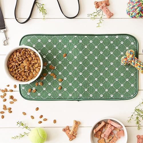 Miniatura 4 de Bone Dry Alfombra lavable a máquina, ultra absorbente, 10 x 18 pulgadas, estampado de enrejado verde cazador