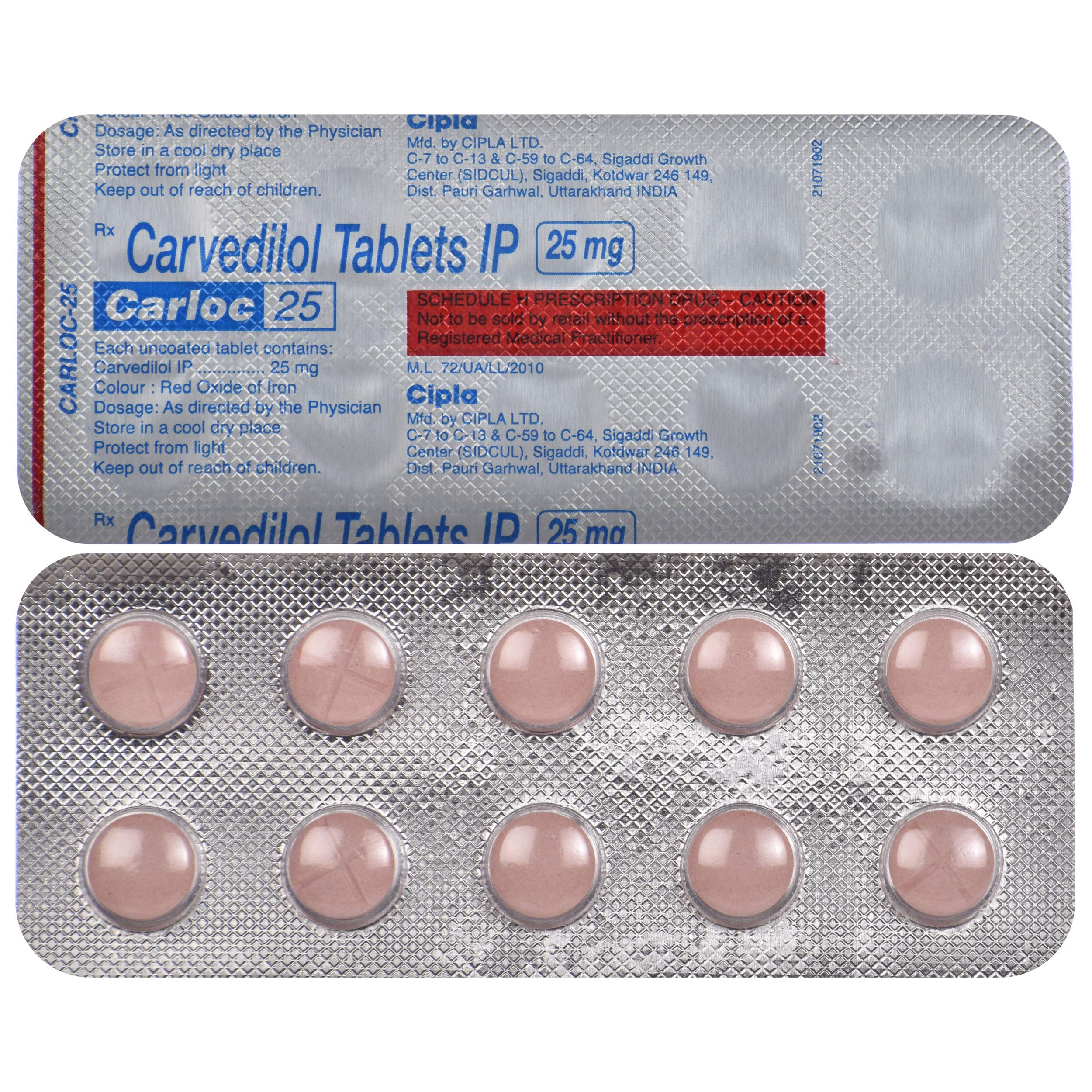 Carloc 25 - Strip of 10 Tablets