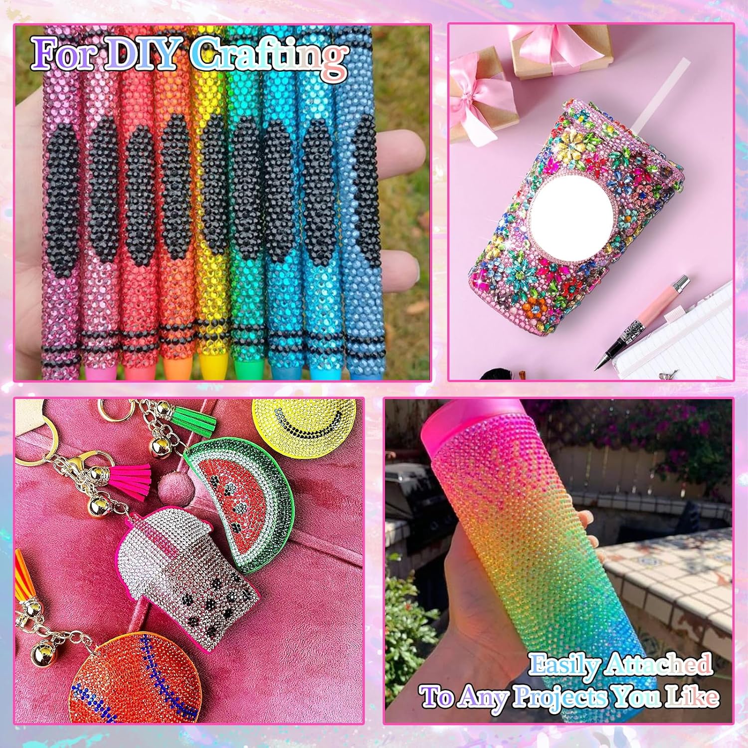 BELICEY Resin Rhinestones Kits 3-6mm Light Pink Rhinestones with B7000 Jewelry Glue Bedazzling Crystals for DIY Crafts AB Flatback Round Nail Gems Stones with Tweezer & Picker Pen - Image 7