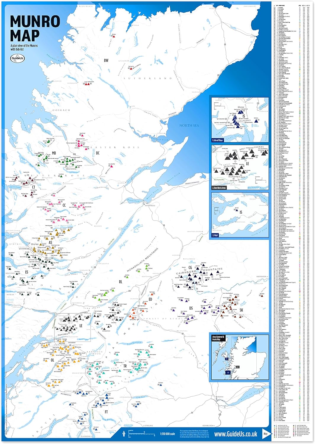 Munro Map with Munro TickList Scotland Munro Bagging Map GuideUs