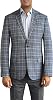 Blue and White Plaid Two Button Jacket