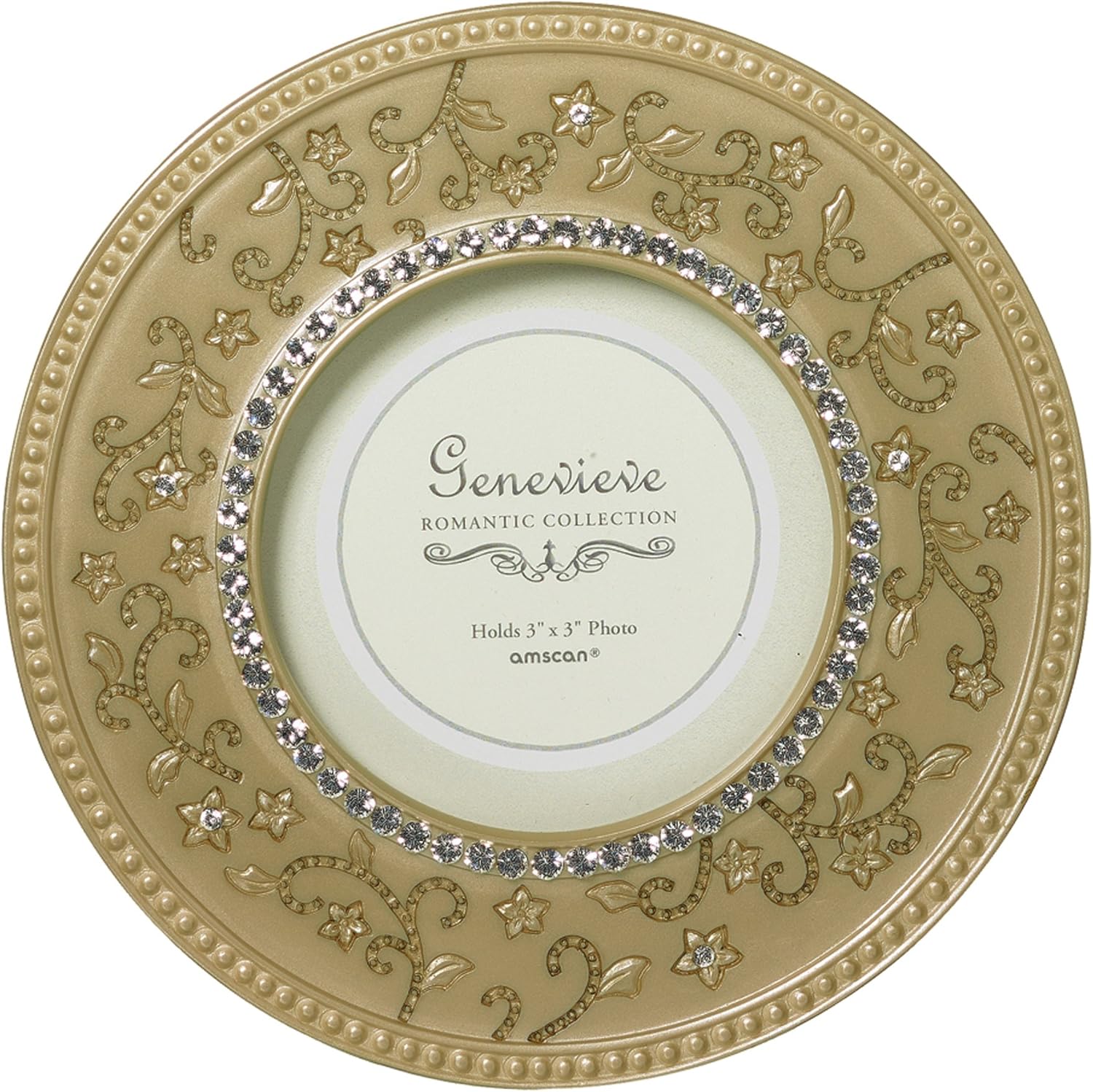 Grasslands Road Genevieve Round Frame, 6-Inch, Creme, Resin (448044)