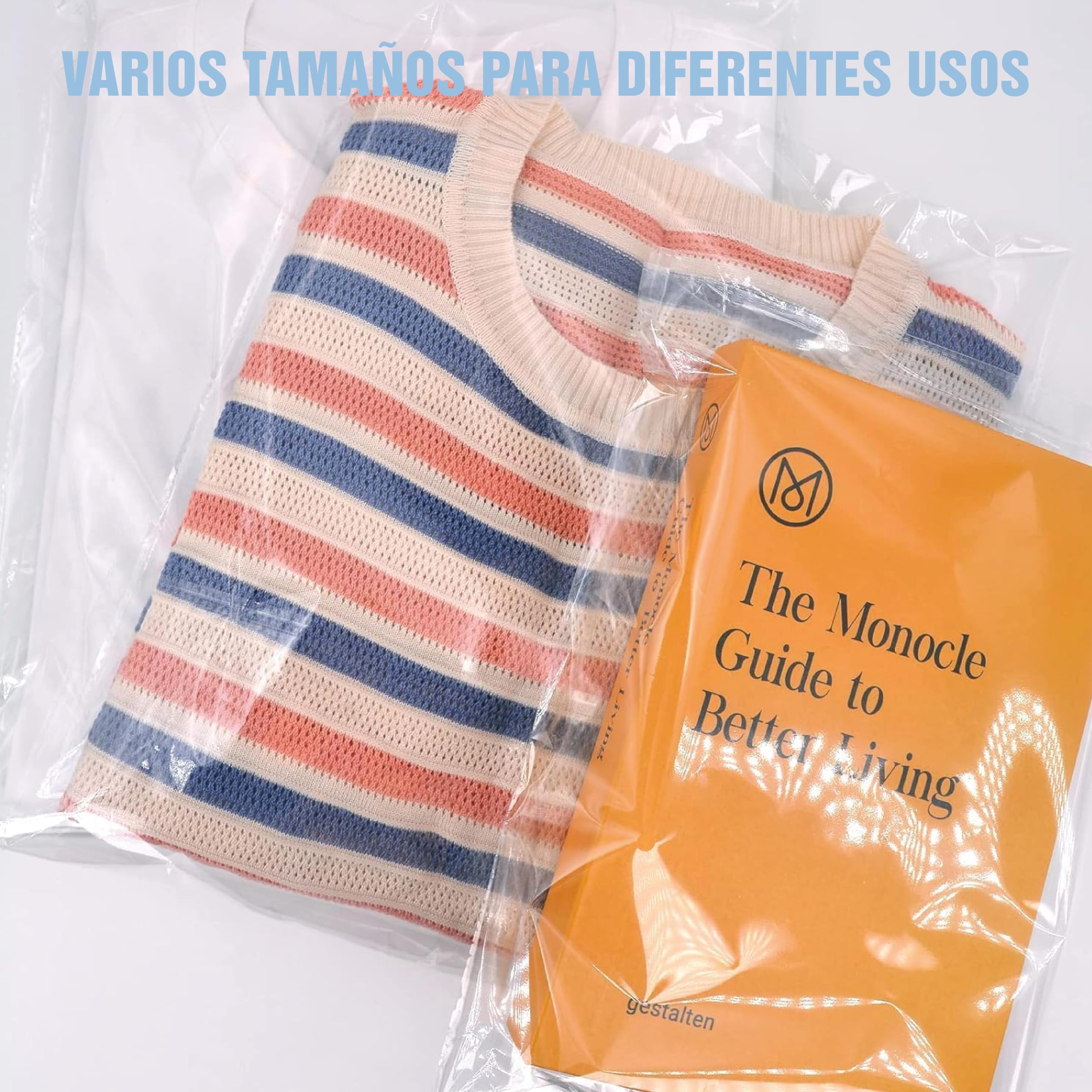 MGE - 100 Bolsas de Celofán Transparente 30 x 40 cm - Bolsas de Plástico con Banda Autodhesiva - Bolsas Transparente Celofán OPP con Cierre Adhesivo - Autocierre - Pack de 100 (30 x 40 cm)