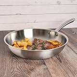 KAMBERG - Poêle Ø24 cm en Acier Inoxydable 18/10 Triply - Sans PFAS - Tous feux dont induction et four - 0008271, Gris - 6