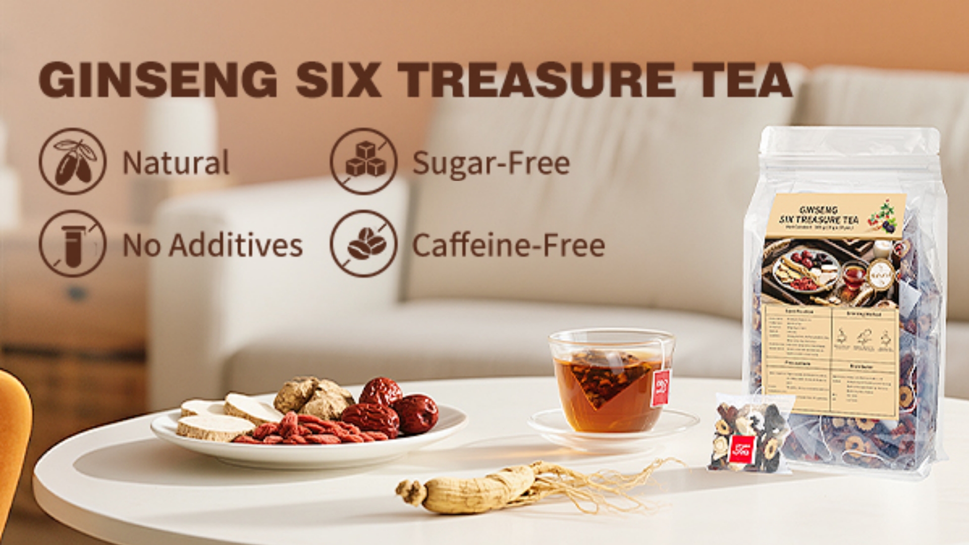 Amazon.com : Kidney Tea Formula Ginseng Six Treasure Tea, Ginseng