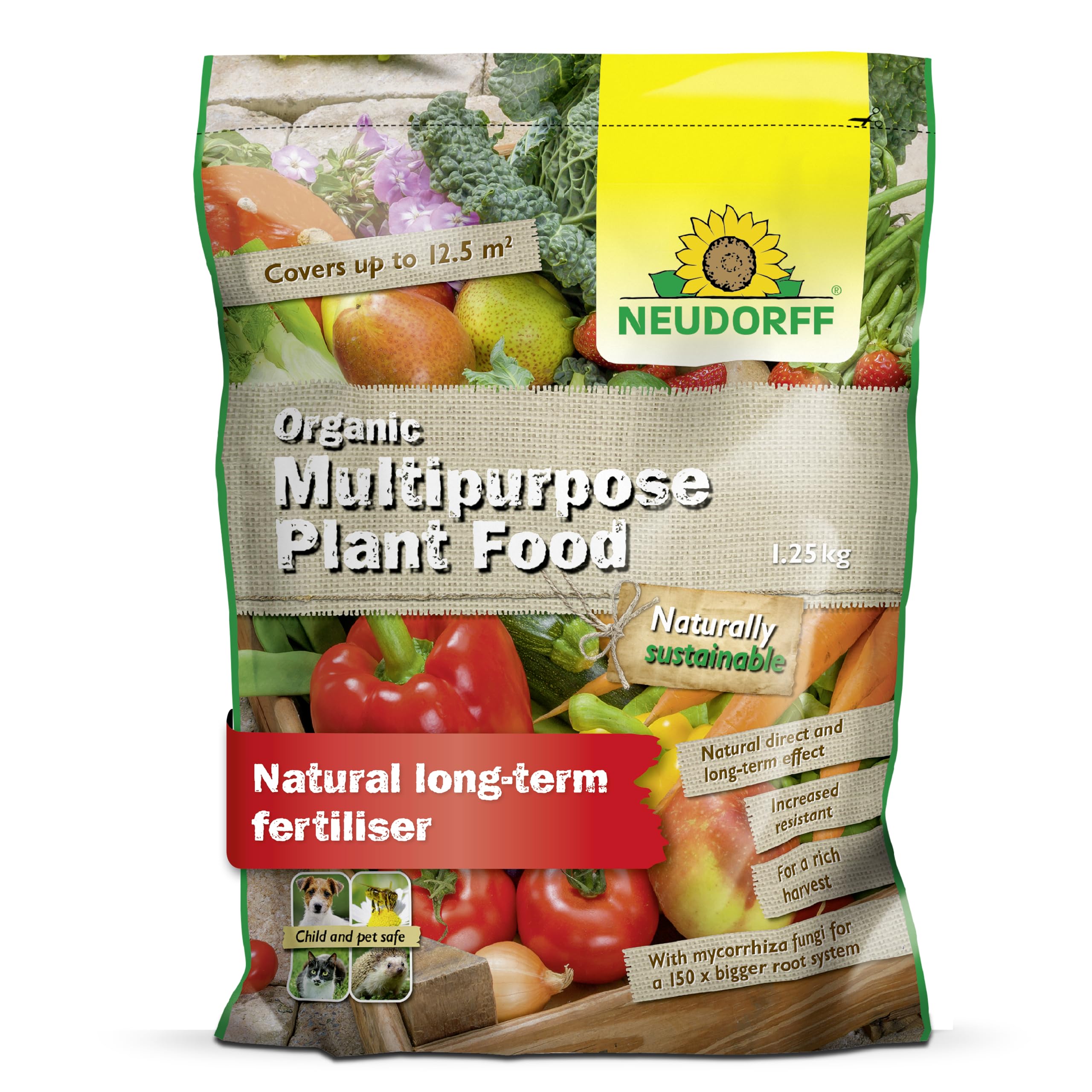 Neudorff Organic Mulipurpose Plant Food, for Tasty Fruit and Vegetables, Rich Harvest of all Garden Plants with Natural Long-Term Effect, 1.25 kg