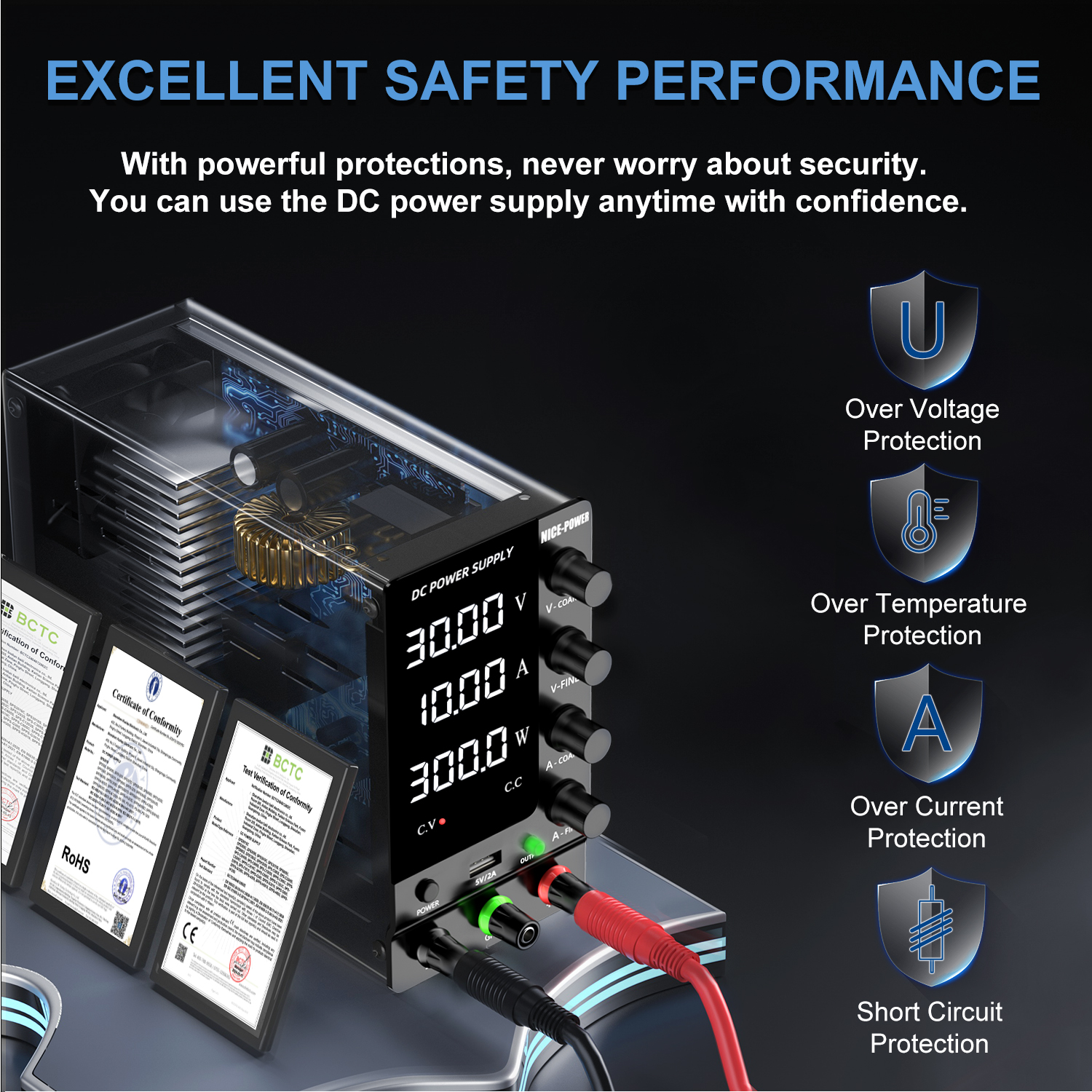 Amazon.com: NICE-POWER DC Power Supply Variable 30V 10A