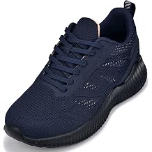 CALTO Mens Invisible Height Increasing Elevator Shoes - Navy/Coral Ultra Lightweight Sporty Sneakers - 2.4 Inches Taller - Q222 - Size 9 DM US