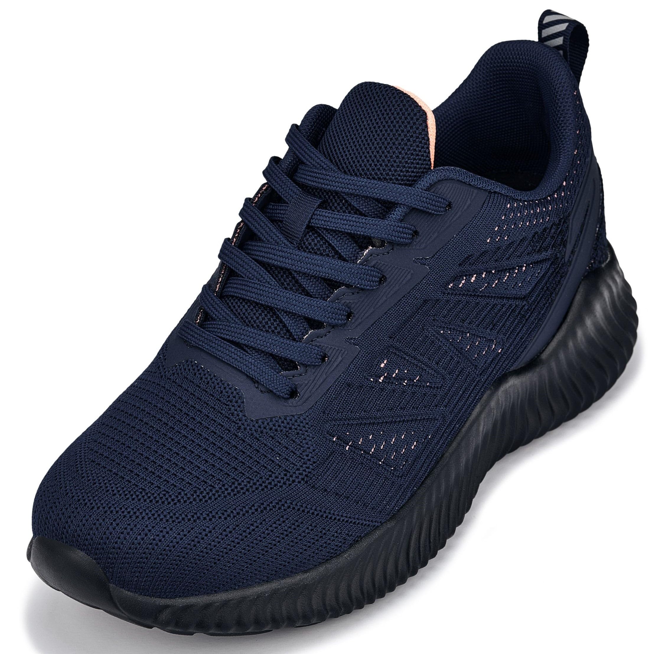 CALTO Men's Invisible Height Increasing Elevator Shoes - Navy/Coral Ultra Lightweight Sporty Sneakers - 2.4 Inches Taller - Q222 - Size 8 D(M) US