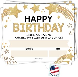 Happy Birthday Certificates for Students - 25 Student Birthday Certificates for Kids Classroom Must Haves, Teacher Supplies for Classroom Elementary, Gold Teacher Essentials